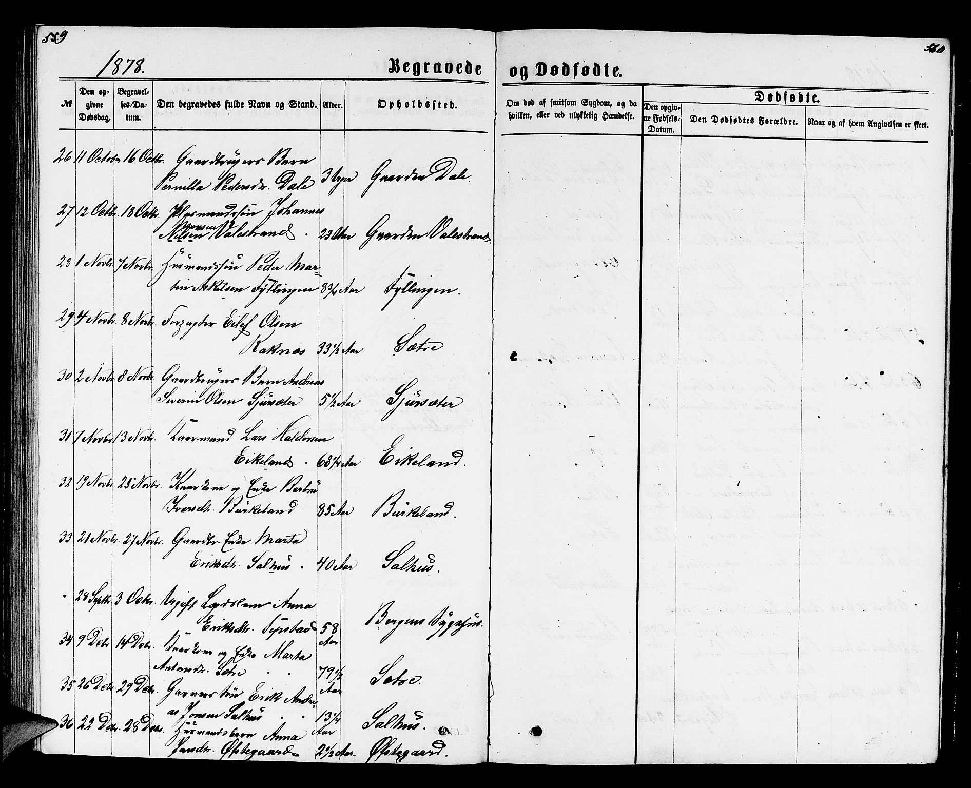 Hamre sokneprestembete, AV/SAB-A-75501/H/Ha/Hab: Klokkerbok nr. B 2, 1863-1880, s. 559-560