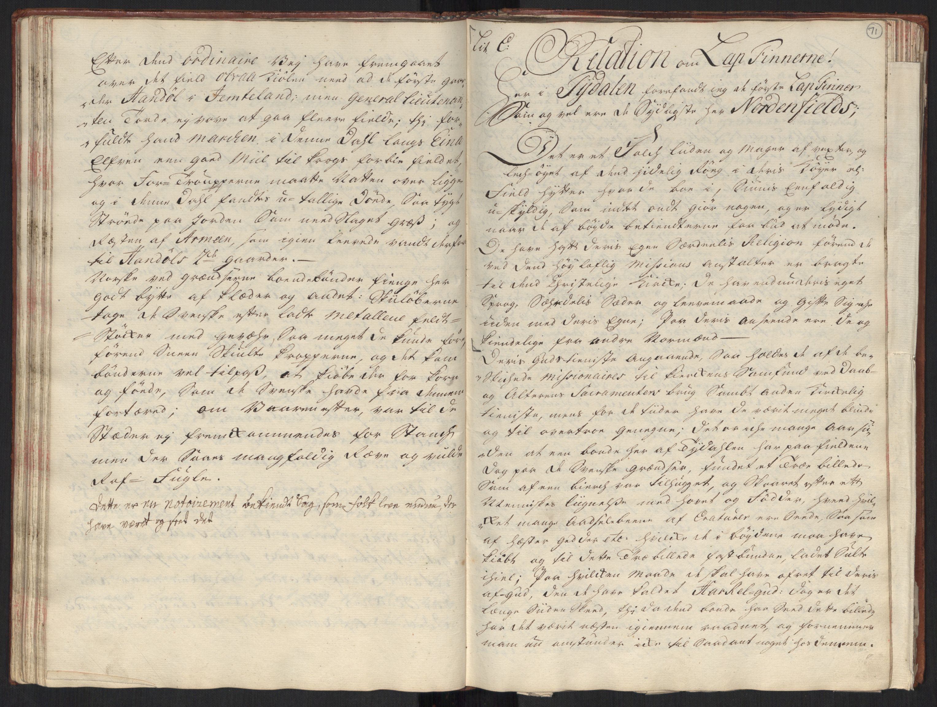 Danske Kanselli, Grensearkivet, AV/RA-EA-4062/F/L0010/0002: Volum XX-XXII / Vol. XXI: Major Schnitlers grenseeksaminasjonsprotokoll, 1. bind, 1742, s. 70b-71a
