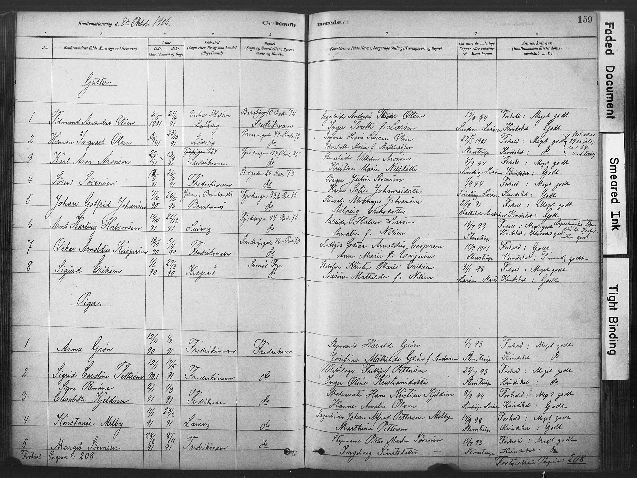 Stavern kirkebøker, AV/SAKO-A-318/F/Fa/L0008: Ministerialbok nr. 8, 1878-1905, s. 159