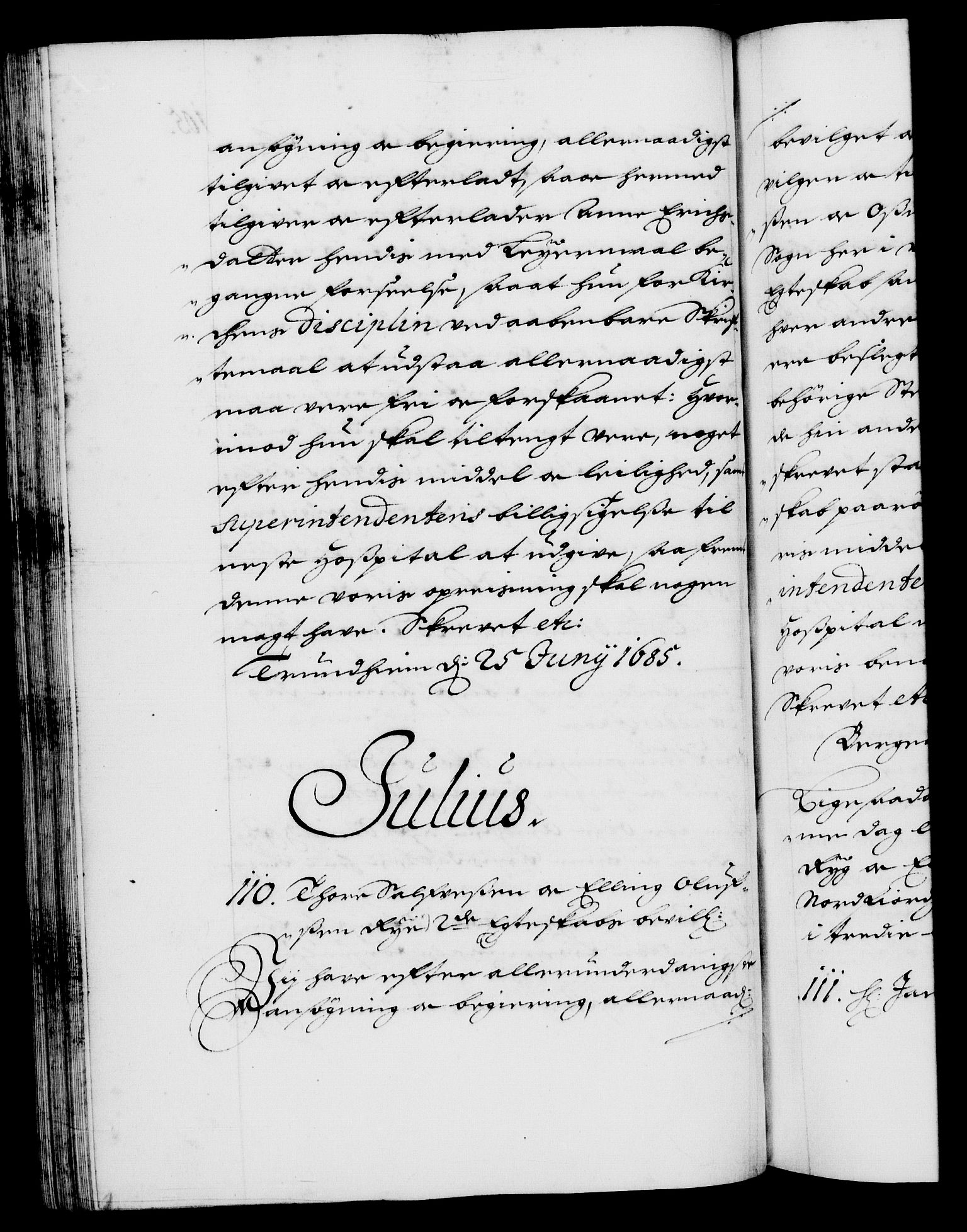 Danske Kanselli 1572-1799, AV/RA-EA-3023/F/Fc/Fca/Fcaa/L0014: Norske registre (mikrofilm), 1685-1687, s. 105b