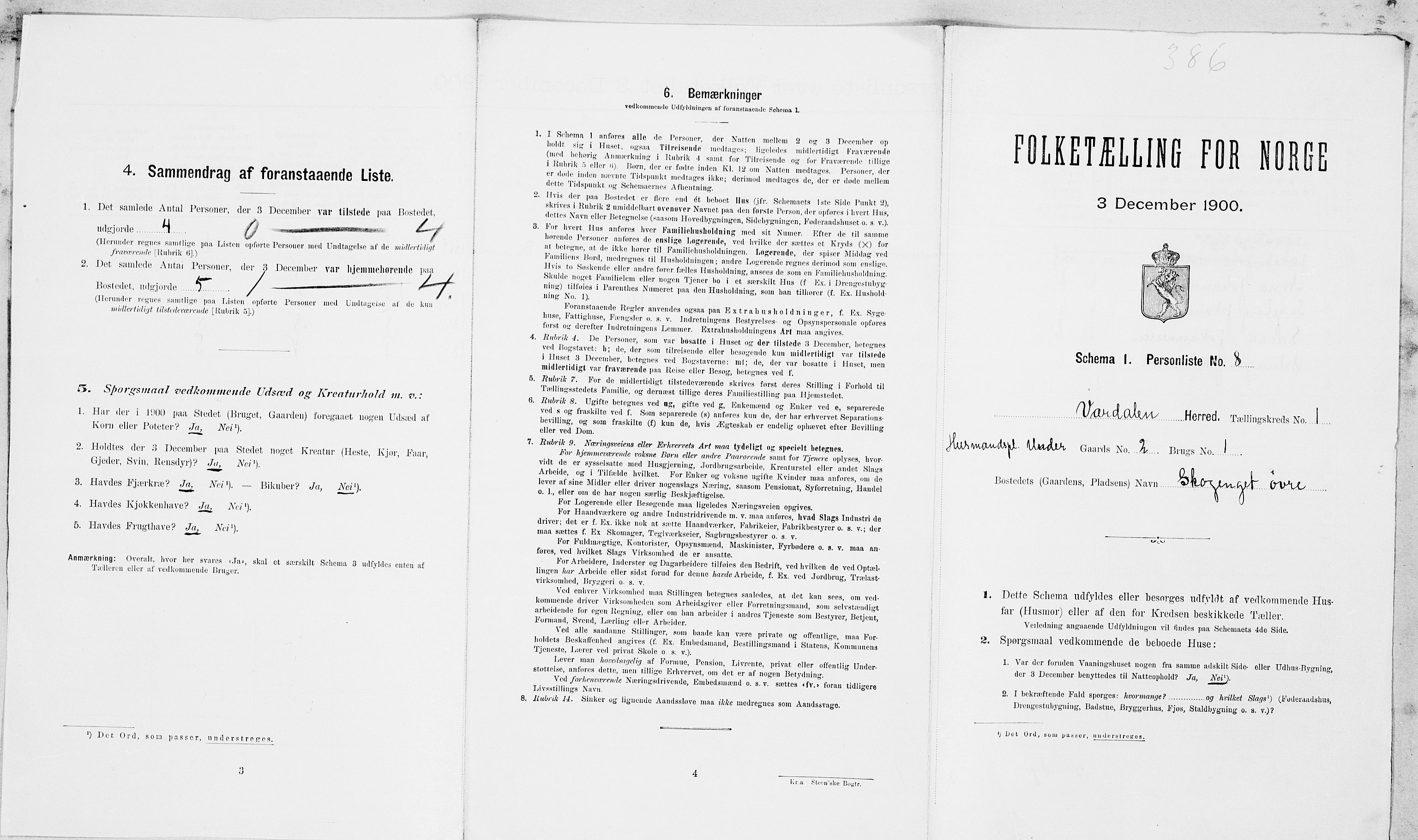SAT, Folketelling 1900 for 1721 Verdal herred, 1900, s. 163