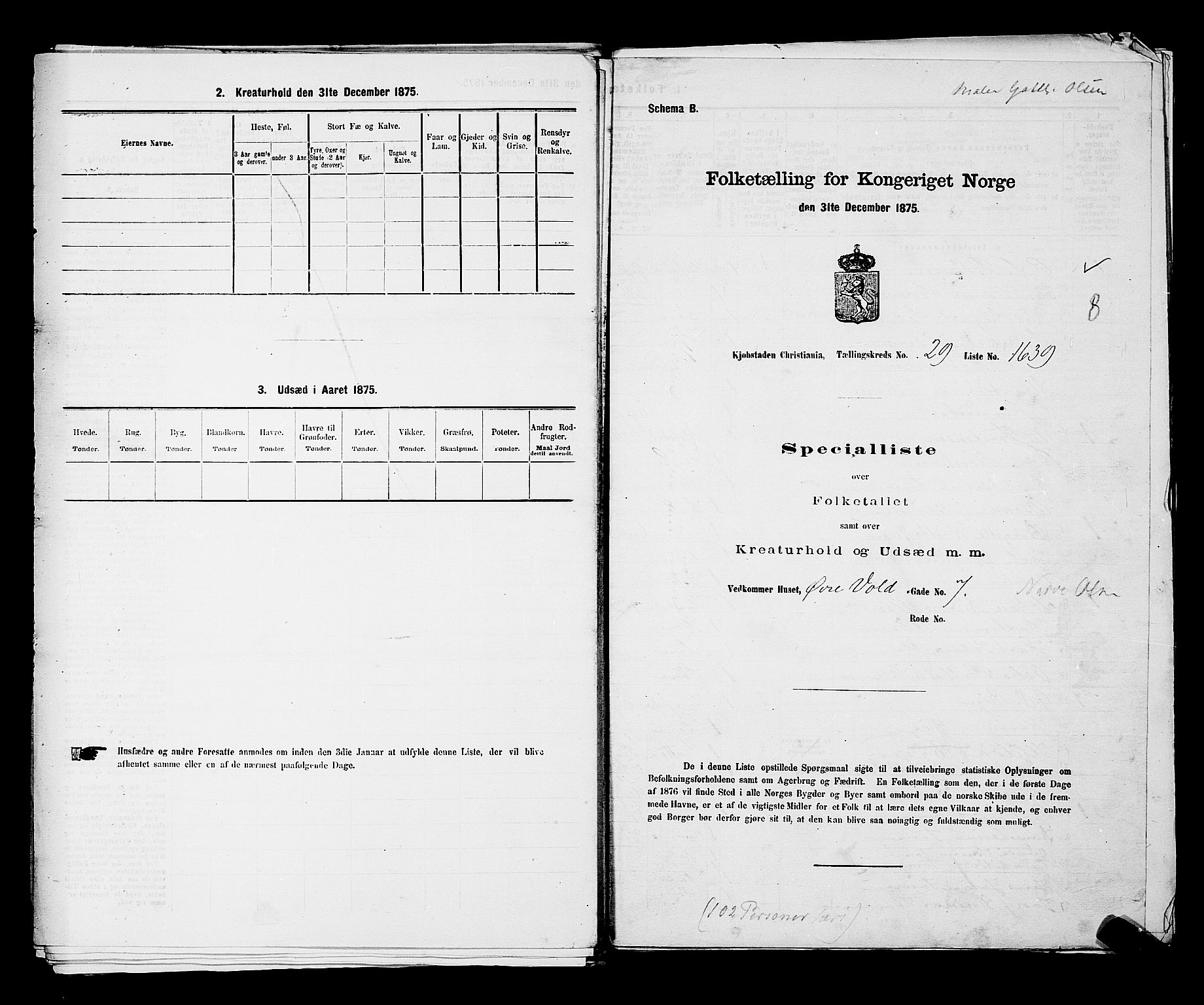 RA, Folketelling 1875 for 0301 Kristiania kjøpstad, 1875, s. 4743