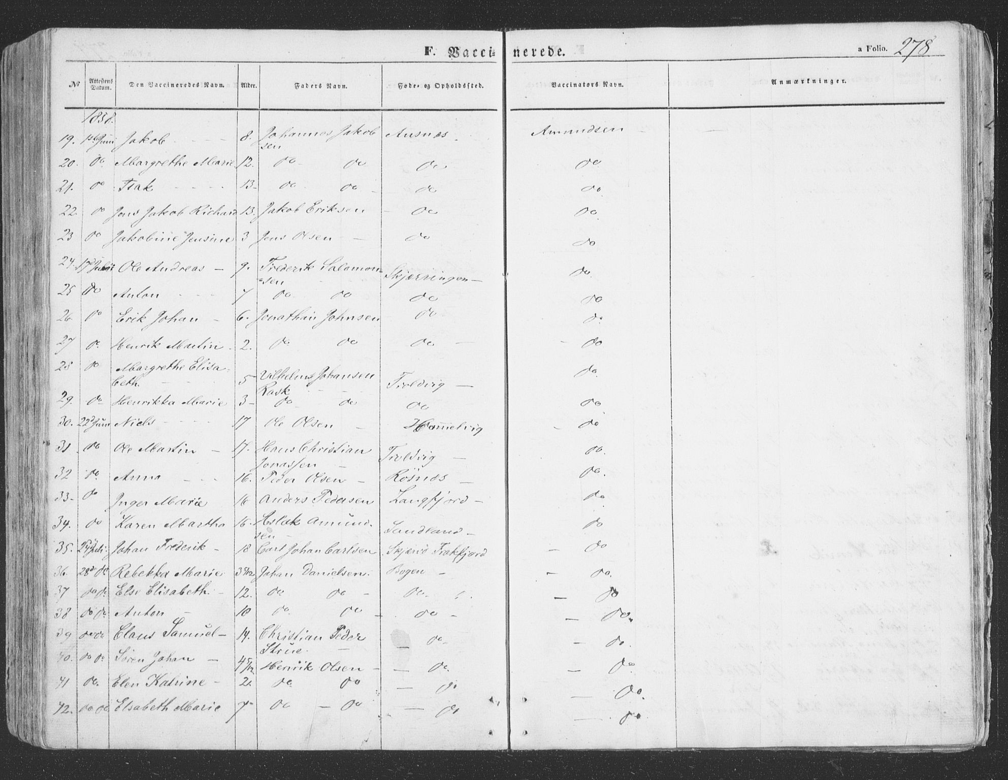 Loppa sokneprestkontor, SATØ/S-1339/H/Ha/L0004kirke: Ministerialbok nr. 4, 1849-1868, s. 278