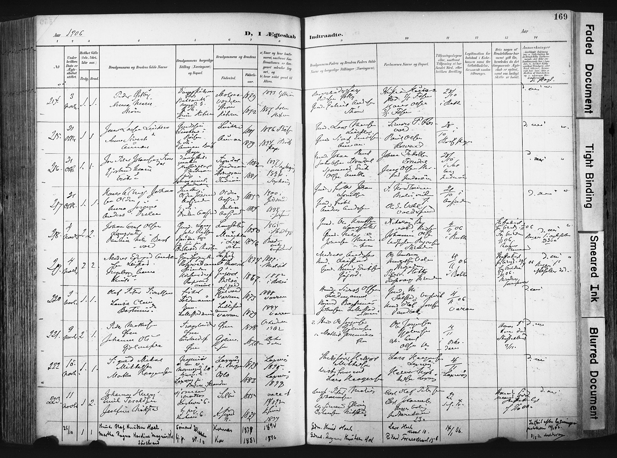 Ministerialprotokoller, klokkerbøker og fødselsregistre - Sør-Trøndelag, SAT/A-1456/604/L0201: Ministerialbok nr. 604A21, 1901-1911, s. 169