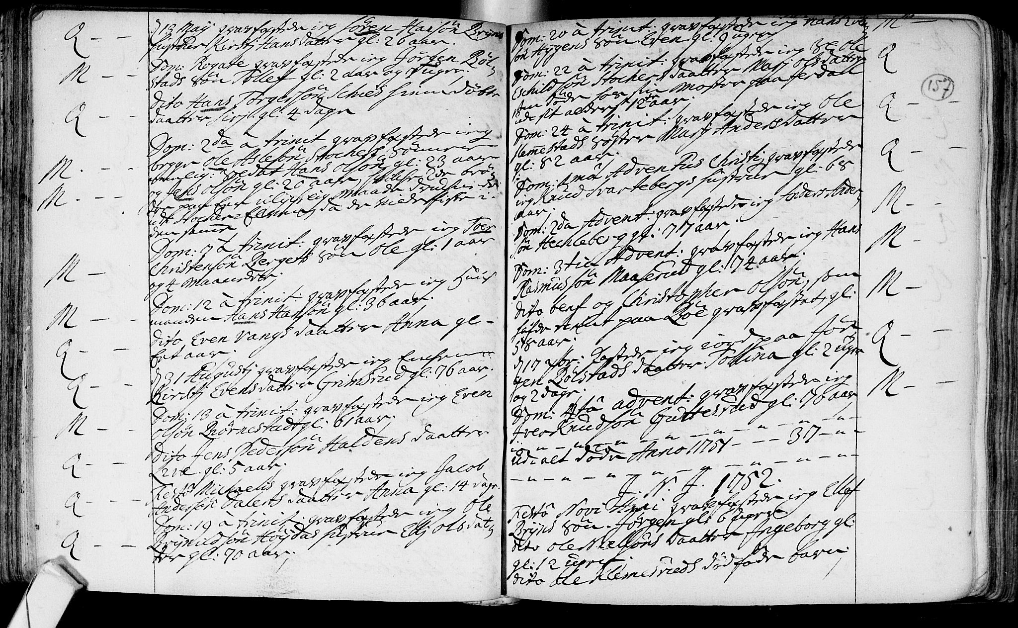 Røyken kirkebøker, AV/SAKO-A-241/F/Fa/L0002: Ministerialbok nr. 2, 1731-1782, s. 157