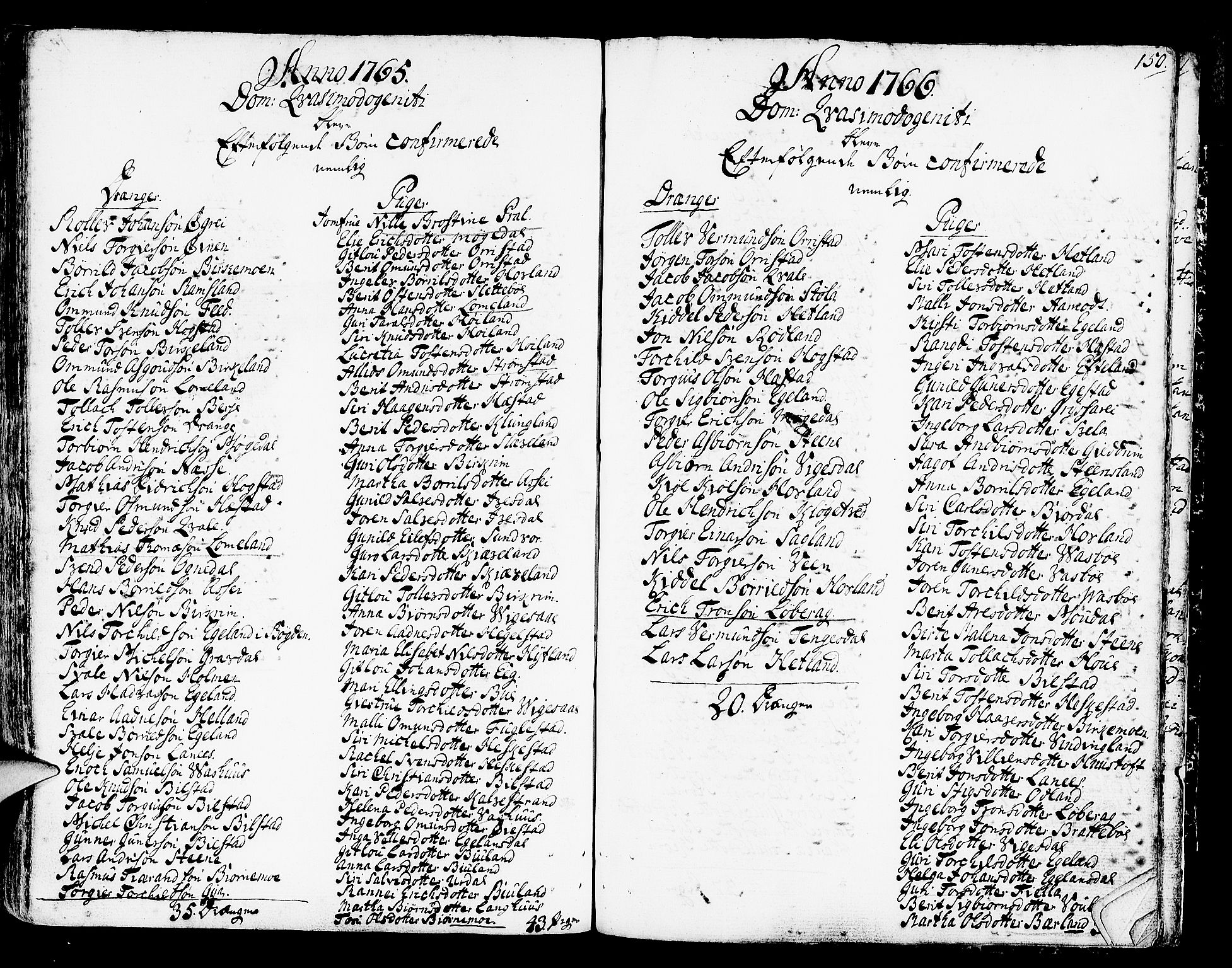 Helleland sokneprestkontor, SAST/A-101810: Ministerialbok nr. A 2 /1, 1762-1791, s. 150