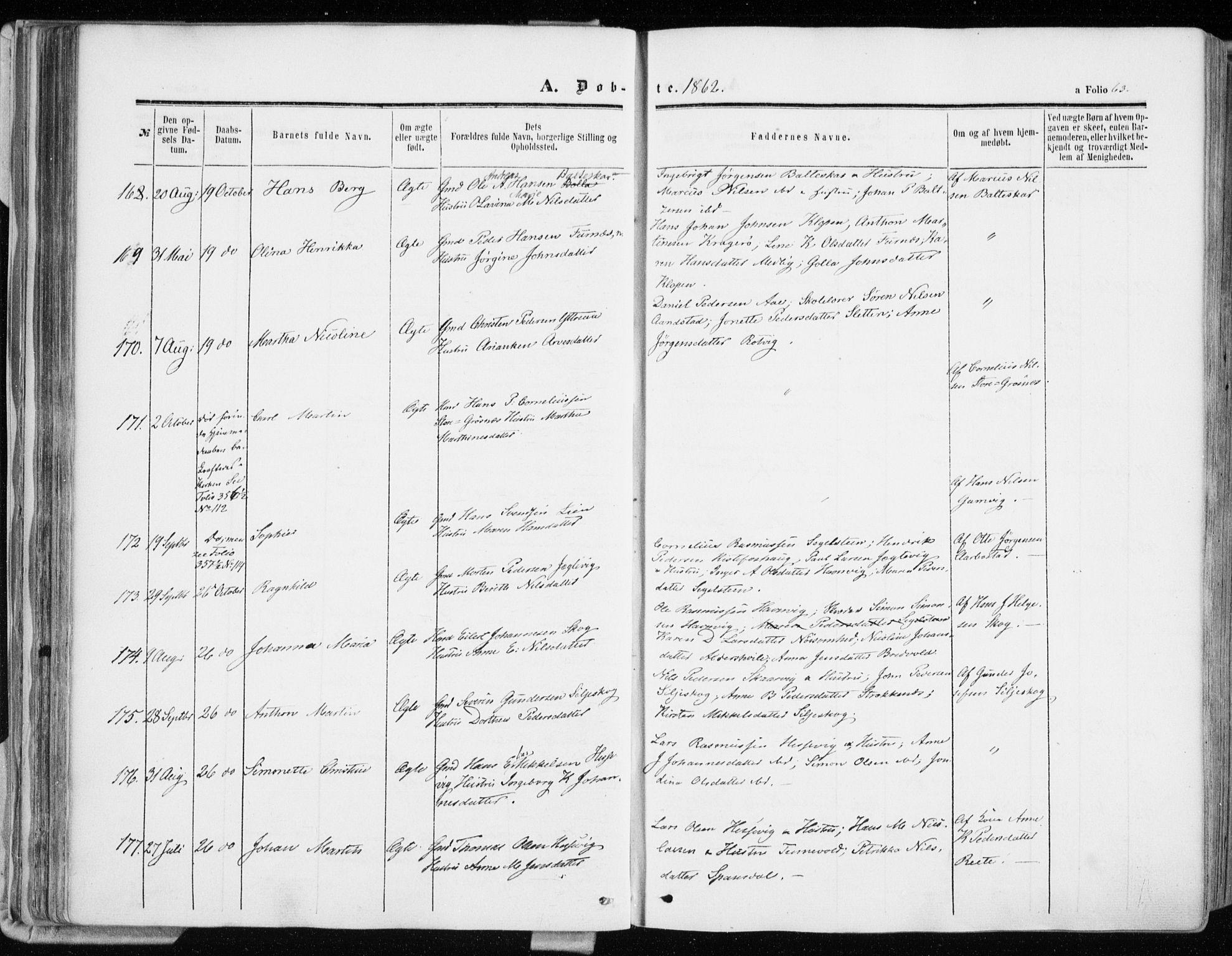 Ibestad sokneprestembete, AV/SATØ-S-0077/H/Ha/Haa/L0009kirke: Ministerialbok nr. 9, 1859-1868, s. 63