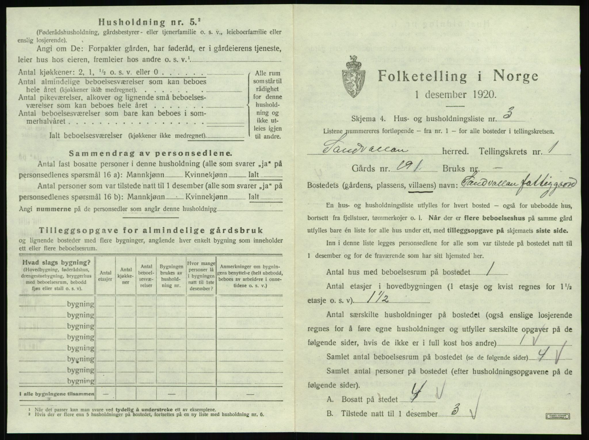 SAT, Folketelling 1920 for 1728 Sandvollan herred, 1920, s. 29