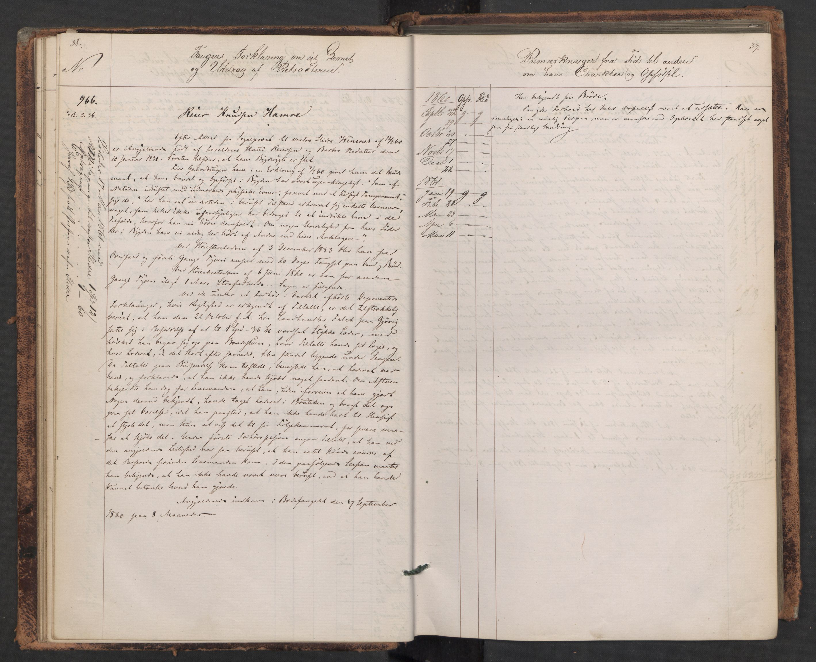 Botsfengslet, AV/RA-S-1539/D/Db/Dbb/L0007: 945b - 258c, 1860-1862, s. 38-39