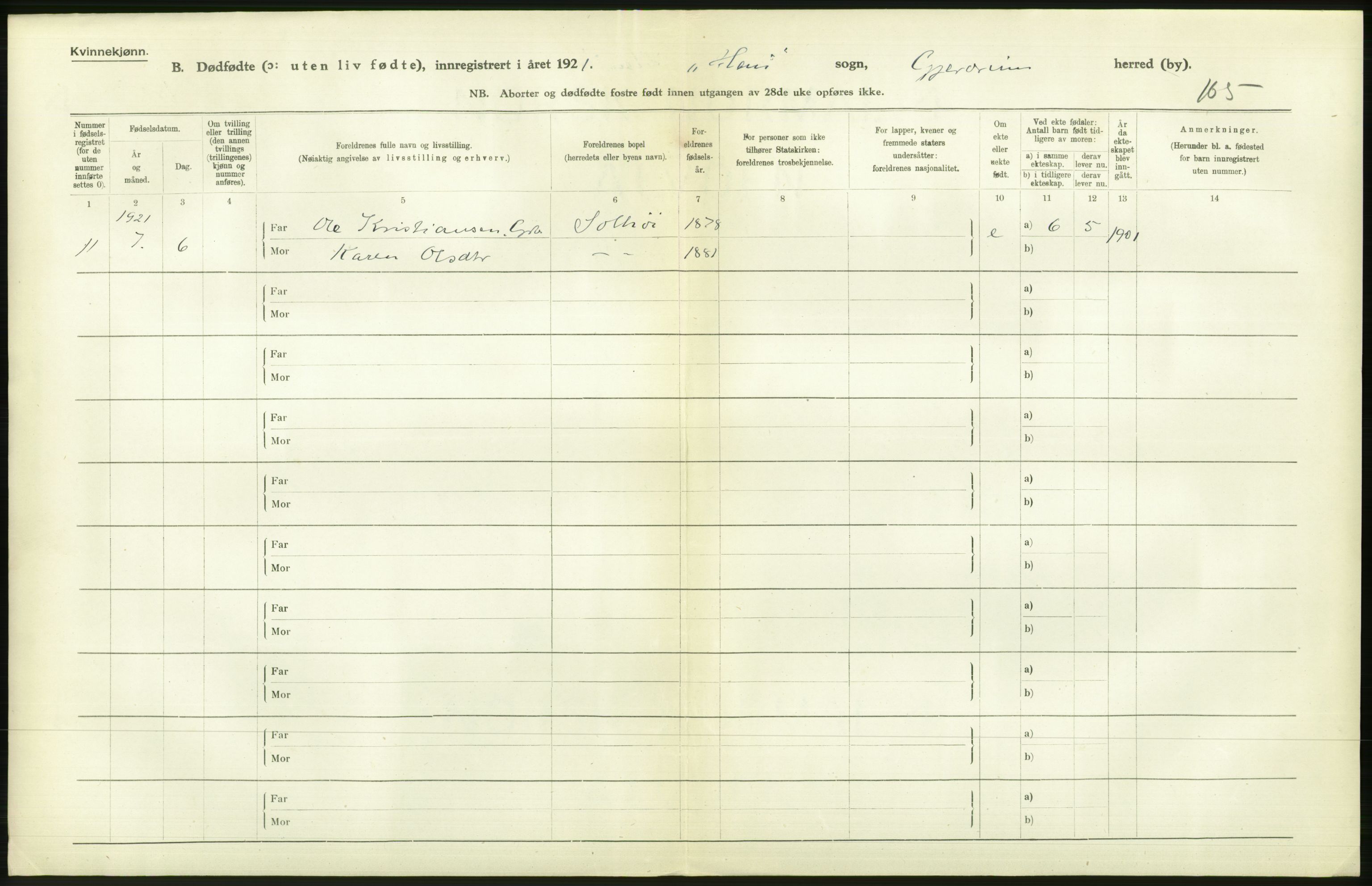 Statistisk sentralbyrå, Sosiodemografiske emner, Befolkning, AV/RA-S-2228/D/Df/Dfc/Dfca/L0006: Akershus fylke: Gifte. dødfødte. Bygder og byer., 1921, s. 424