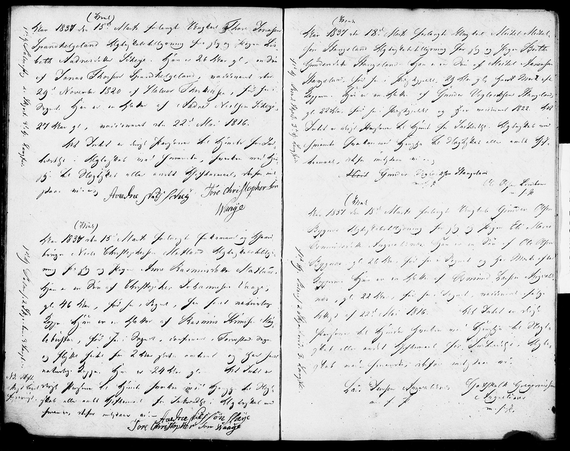 Avaldsnes sokneprestkontor, AV/SAST-A -101851/I/Ie/L0001: Lysningsprotokoll nr. IX 1, 1835-1843