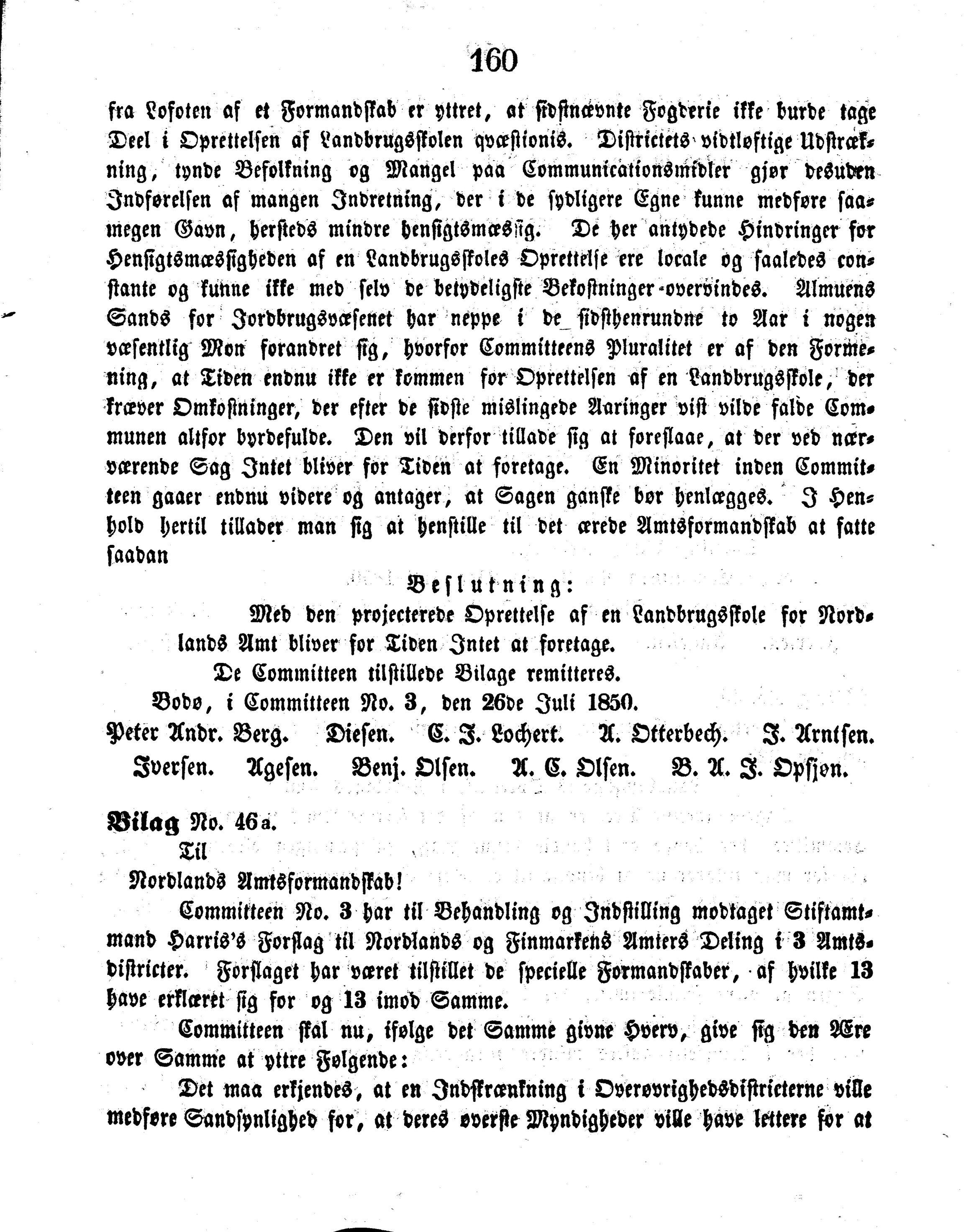 Nordland Fylkeskommune. Fylkestinget, AIN/NFK-17/176/A/Ac/L0003: Fylkestingsforhandlinger 1850-1860, 1850-1860