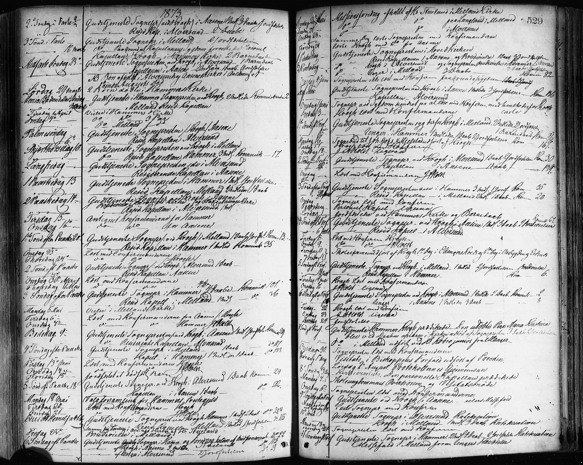 Hamre sokneprestembete, AV/SAB-A-75501/H/Ha/Haa/Haaa/L0015: Ministerialbok nr. A 15, 1870-1881, s. 529