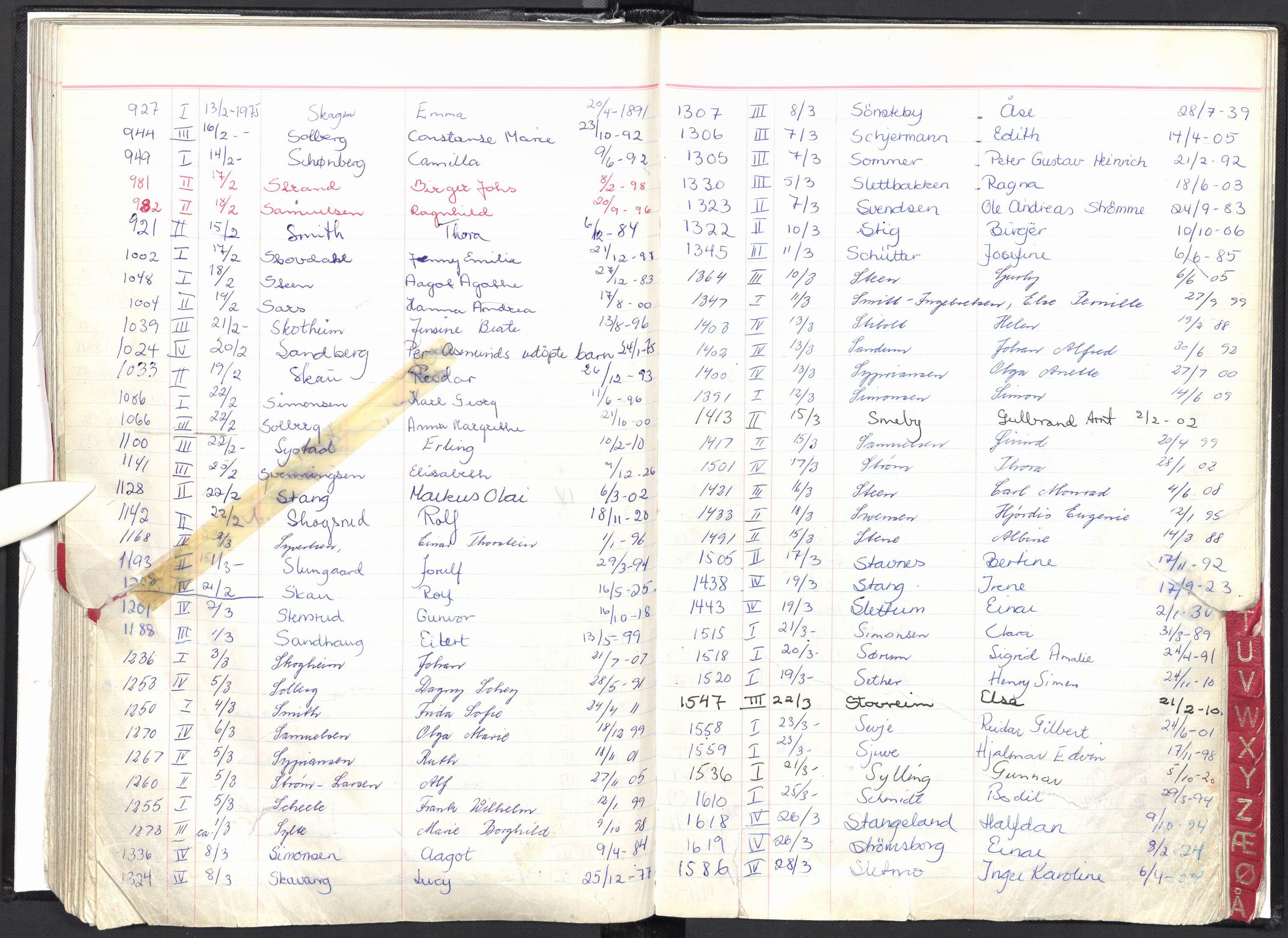 Oslo skifterett, AV/SAO-A-10383/F/Fa/Faa/L0075: Navneregister dødsfallssaker, 1975