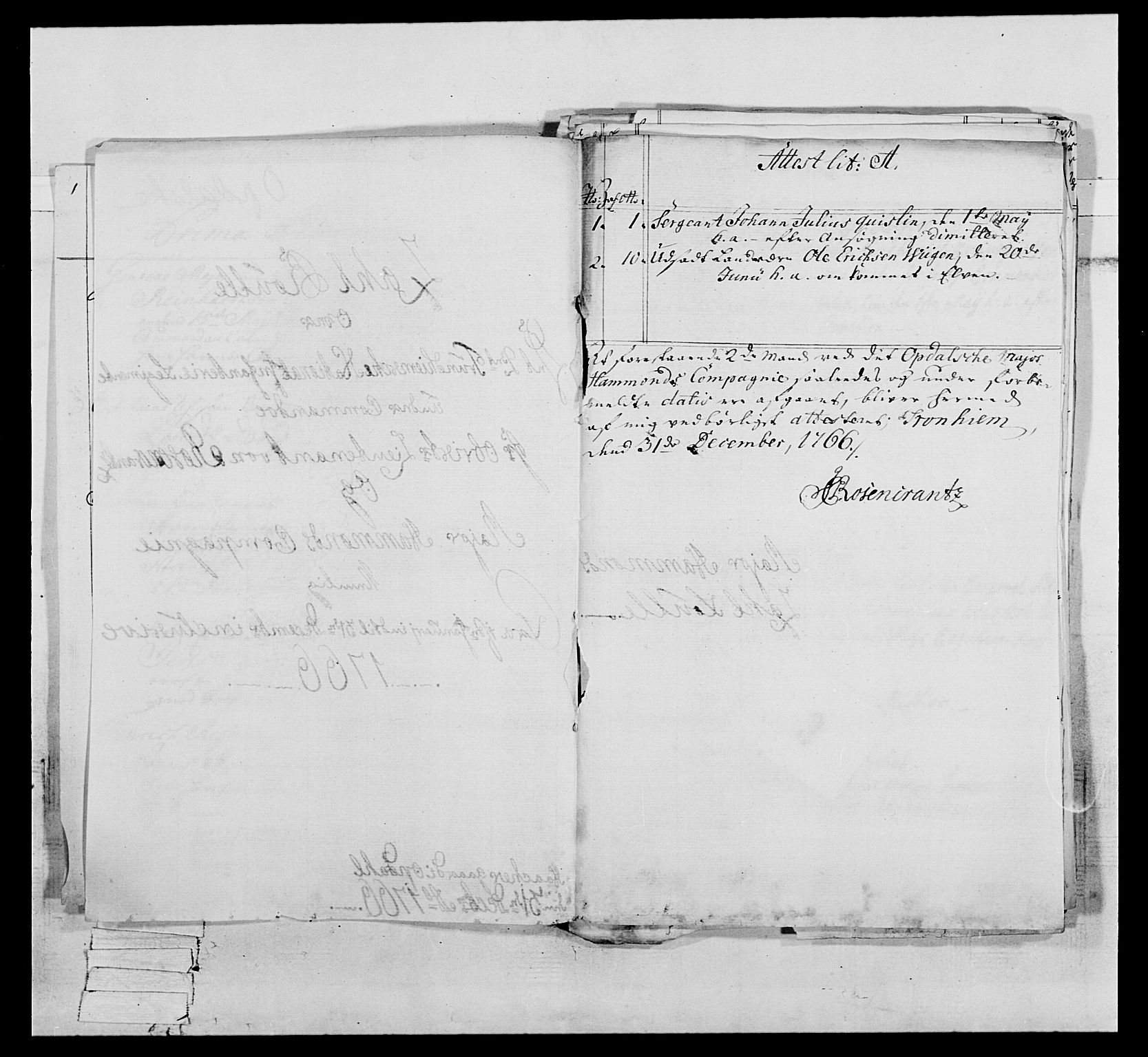 Generalitets- og kommissariatskollegiet, Det kongelige norske kommissariatskollegium, AV/RA-EA-5420/E/Eh/L0076: 2. Trondheimske nasjonale infanteriregiment, 1766-1773, s. 13