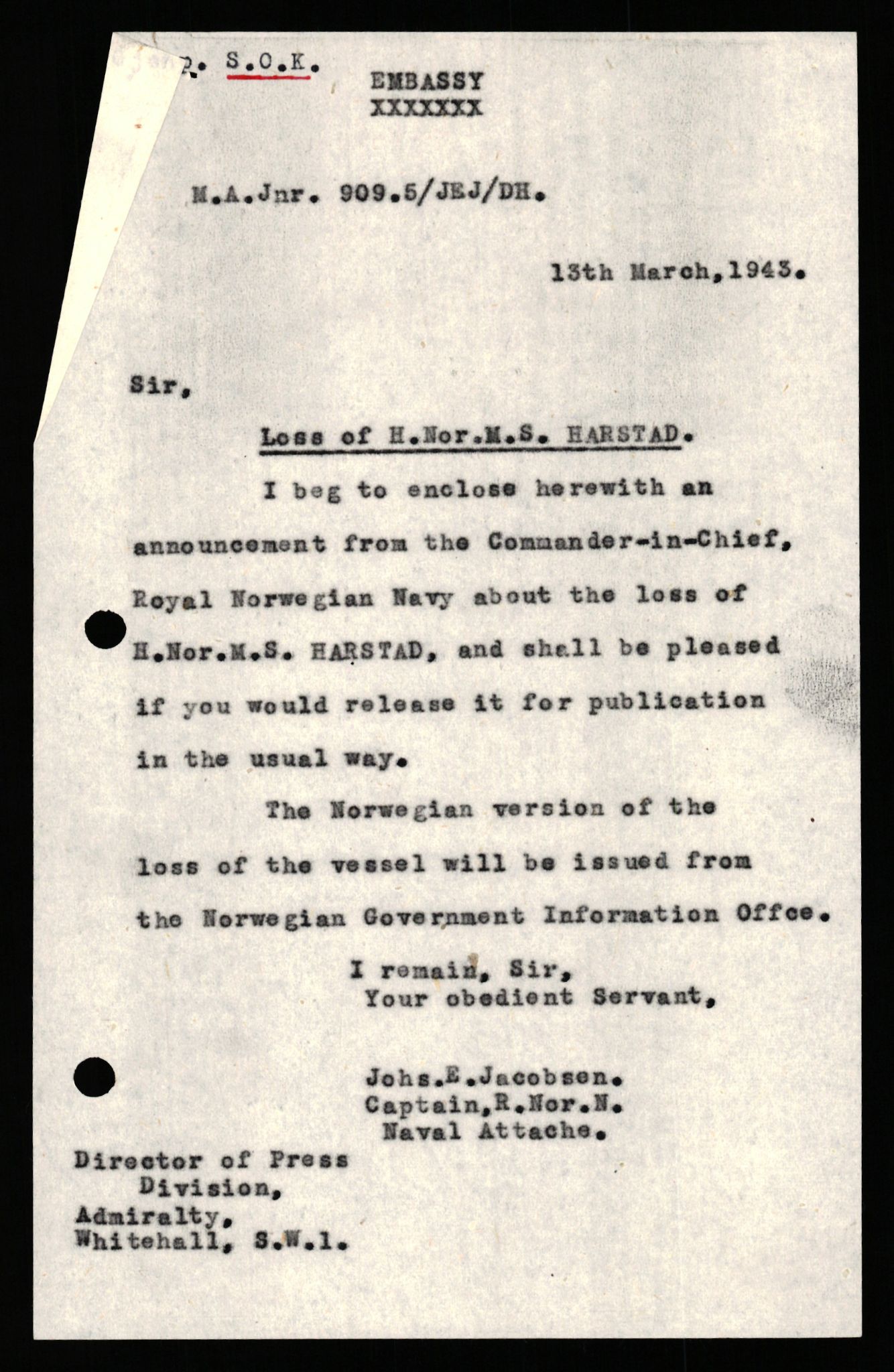 Forsvaret, Sjøforsvarets overkommando, AV/RA-RAFA-2035/D/Dc/L0306: --, 1940-1945, s. 817