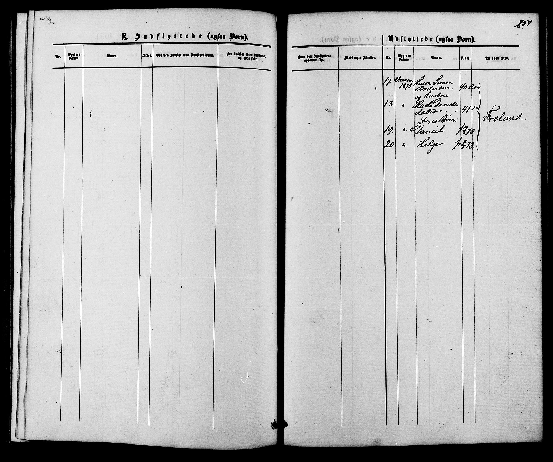 Herefoss sokneprestkontor, SAK/1111-0019/F/Fb/Fbc/L0002: Klokkerbok nr. B 2, 1867-1886, s. 259