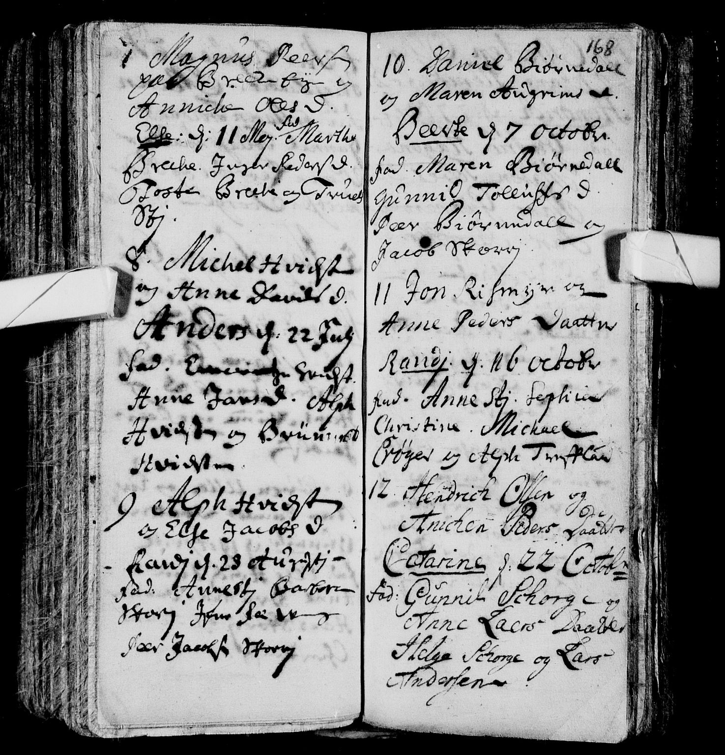 Andebu kirkebøker, AV/SAKO-A-336/F/Fa/L0001: Ministerialbok nr. I 1 /2, 1623-1738, s. 168