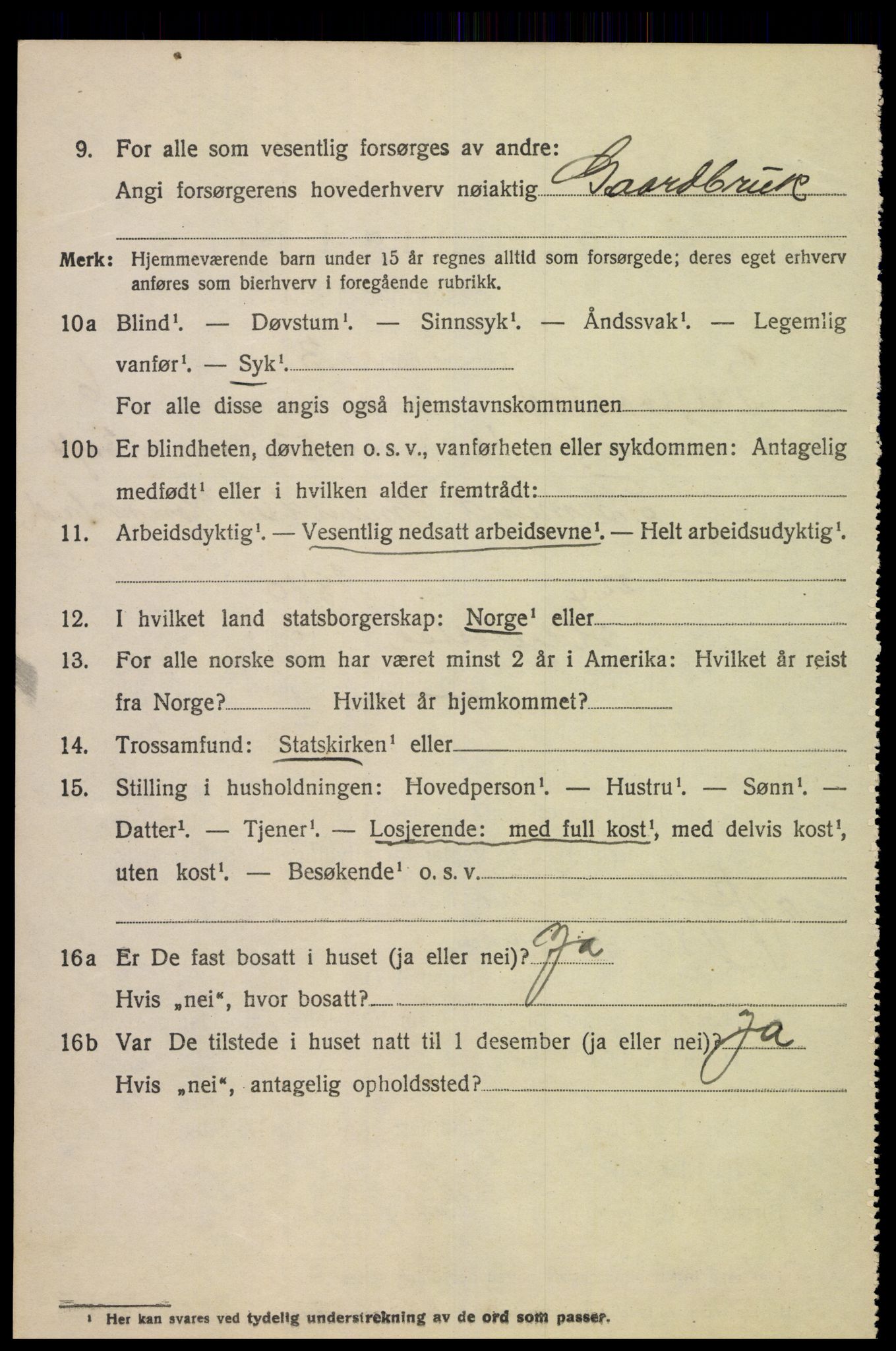 SAK, Folketelling 1920 for 1034 Hægebostad herred, 1920, s. 2020