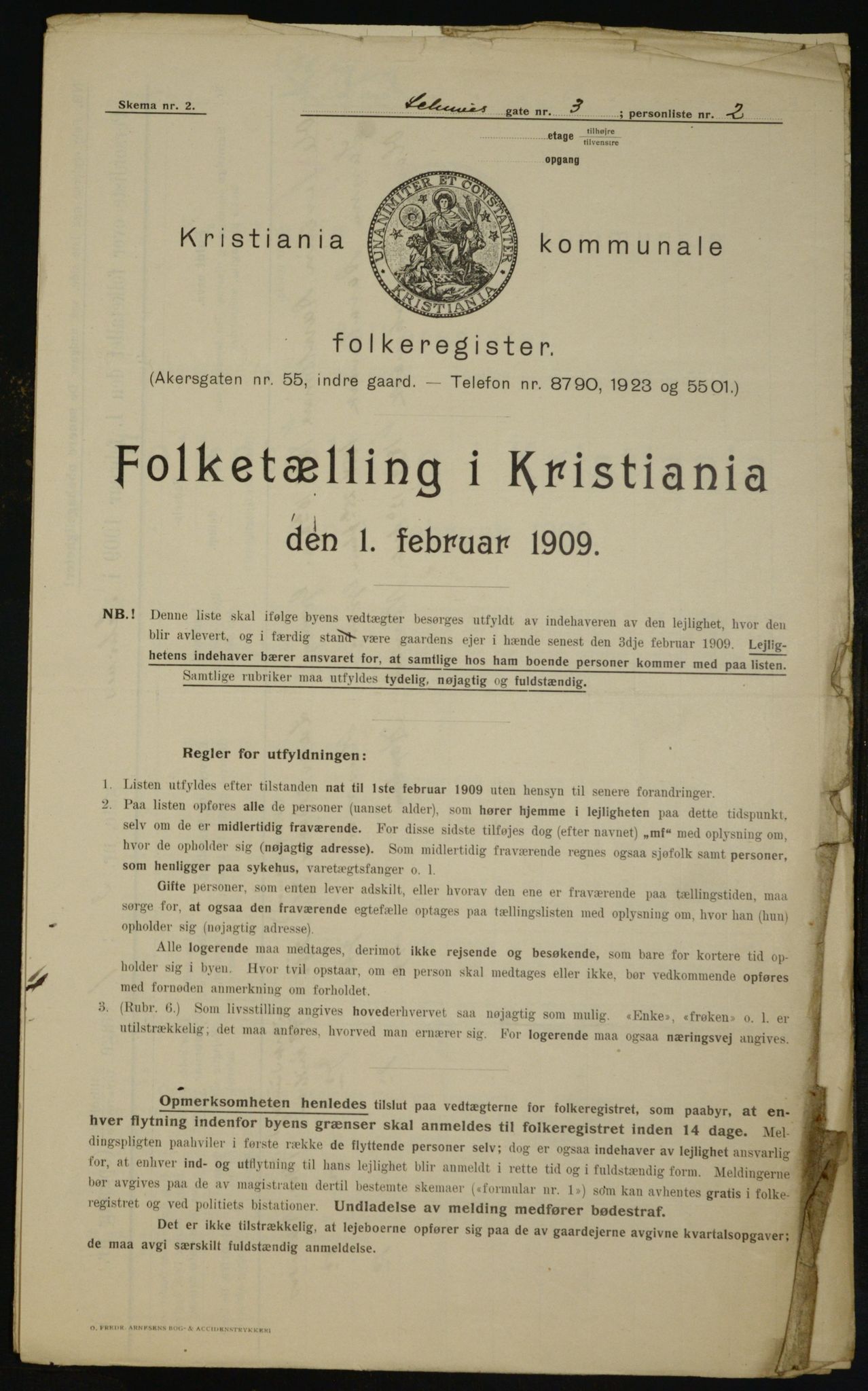 OBA, Kommunal folketelling 1.2.1909 for Kristiania kjøpstad, 1909, s. 81424