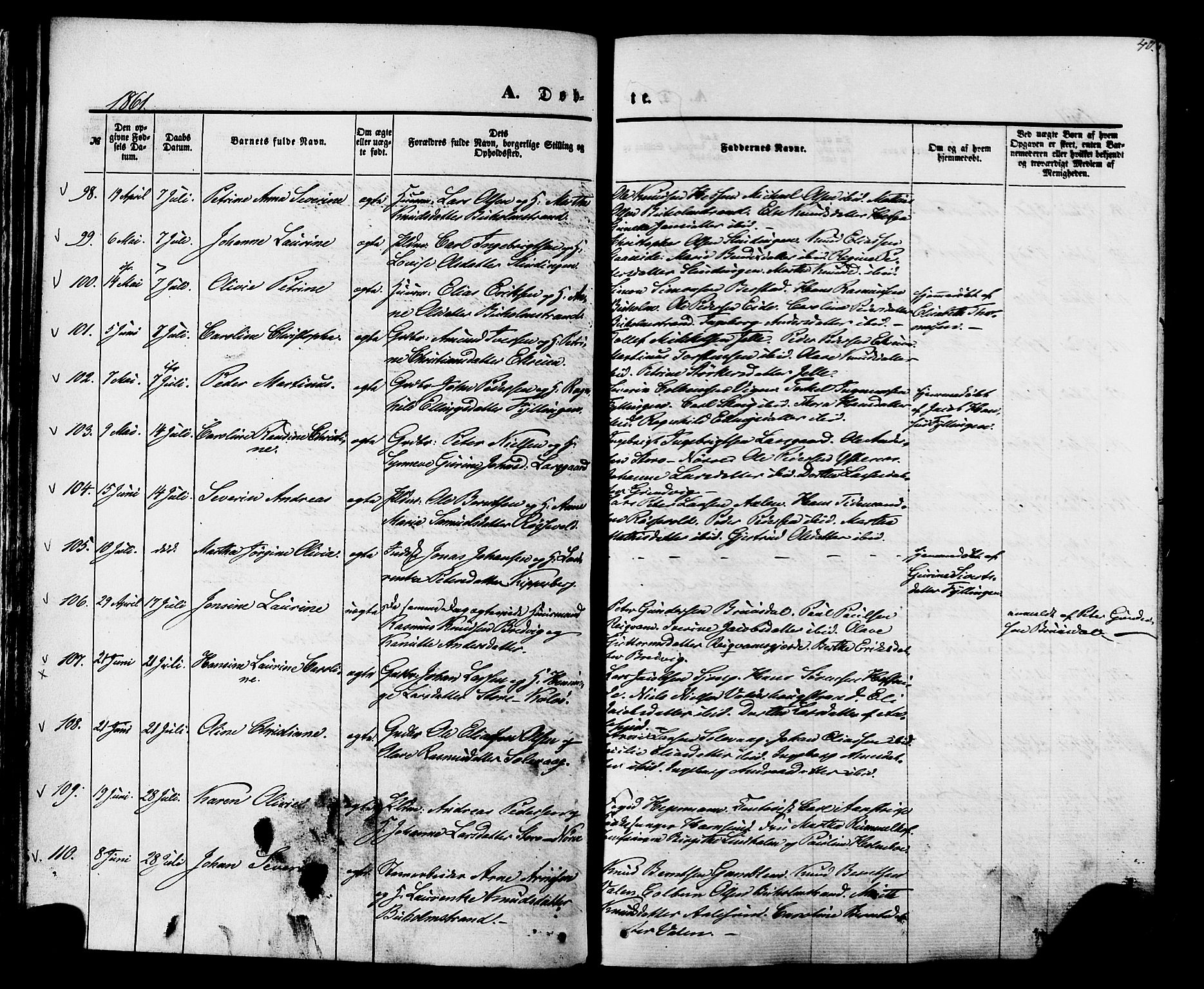 Ministerialprotokoller, klokkerbøker og fødselsregistre - Møre og Romsdal, AV/SAT-A-1454/528/L0398: Ministerialbok nr. 528A09, 1858-1864, s. 40