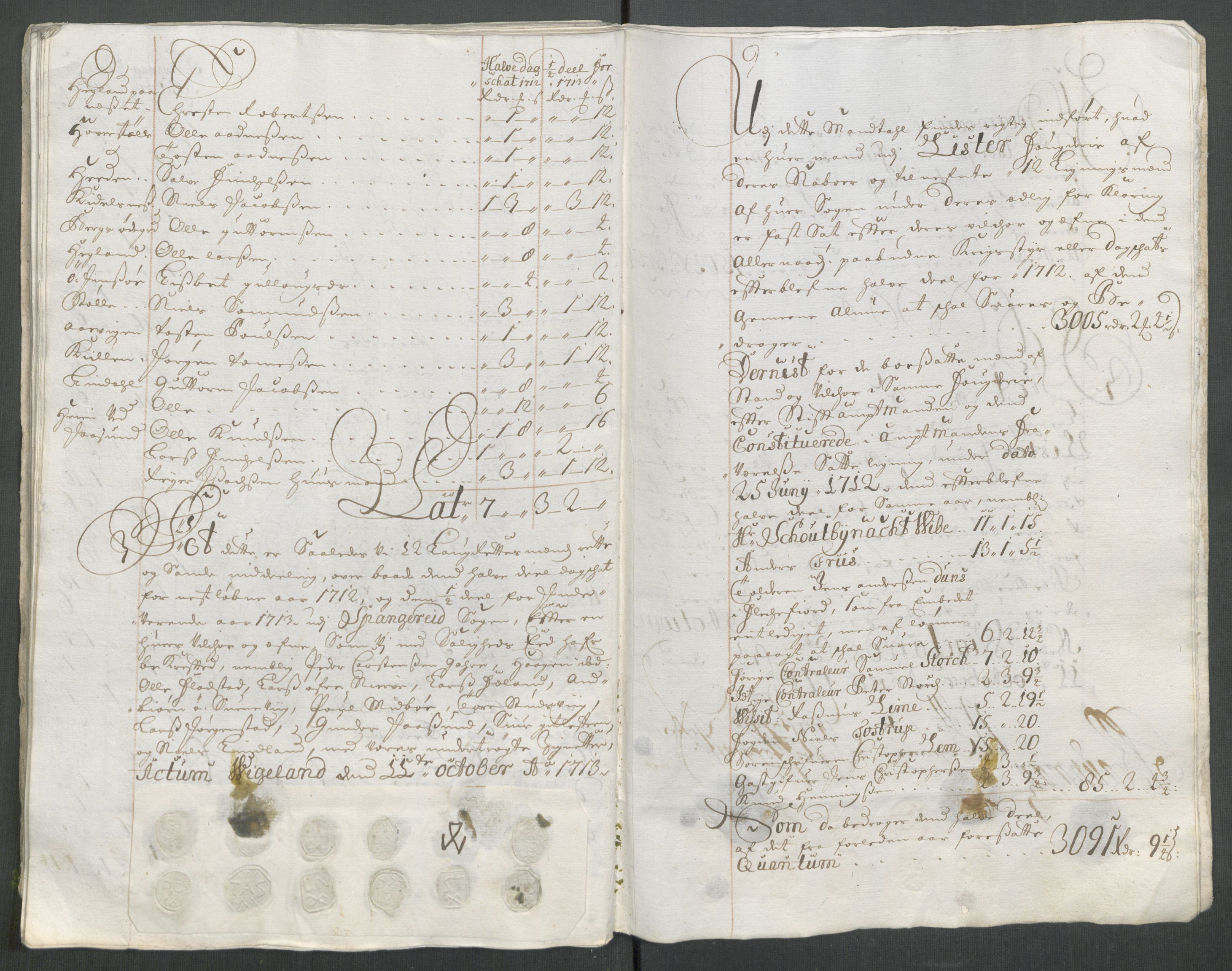 Rentekammeret inntil 1814, Reviderte regnskaper, Fogderegnskap, RA/EA-4092/R43/L2556: Fogderegnskap Lista og Mandal, 1713, s. 246