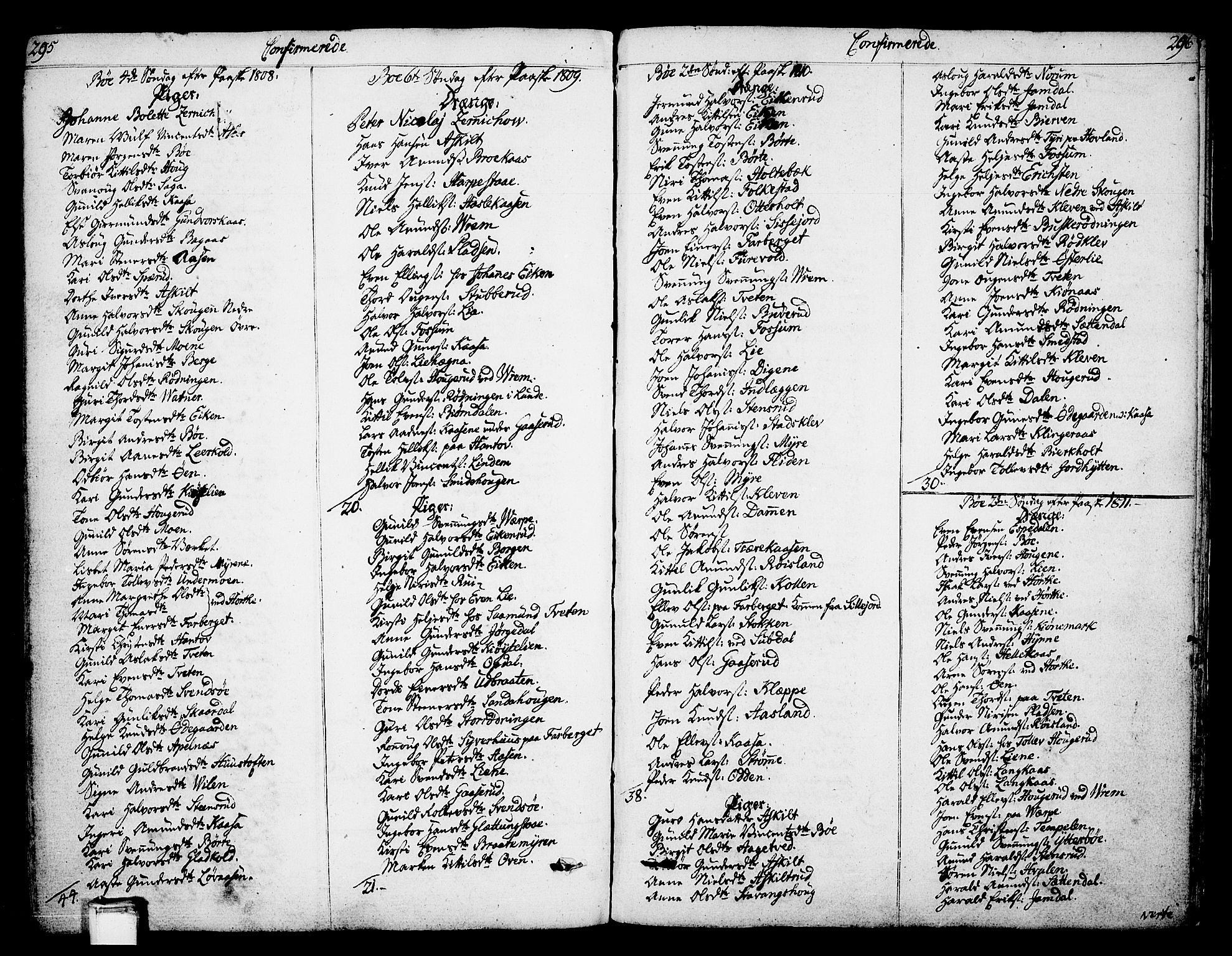 Bø kirkebøker, AV/SAKO-A-257/F/Fa/L0005: Ministerialbok nr. 5, 1785-1815, s. 295-296