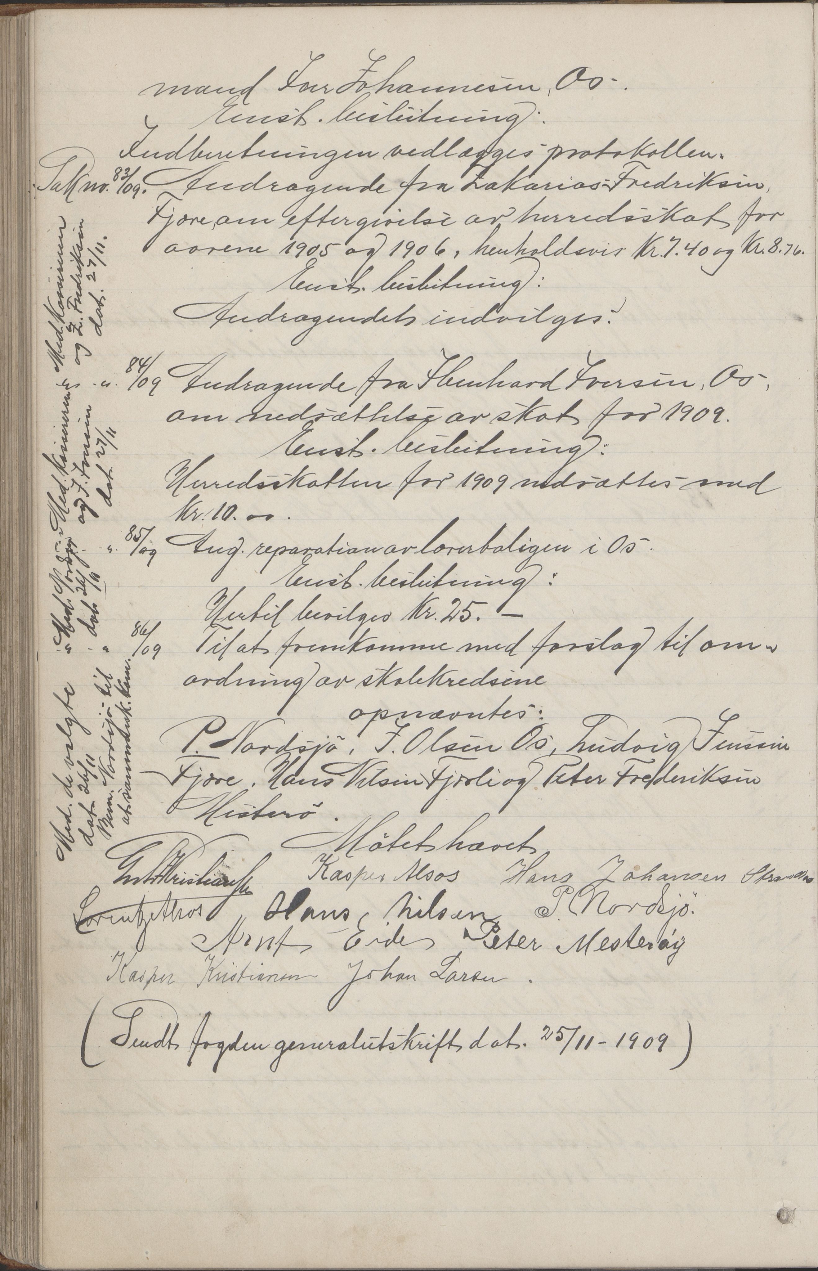 Kjerringøy kommune. Formannskapet, AIN/K-18441.150/A/Aa/L0002: Forhandlingsprotokoll Norfolden- Kjerringø formanskap, 1900-1911