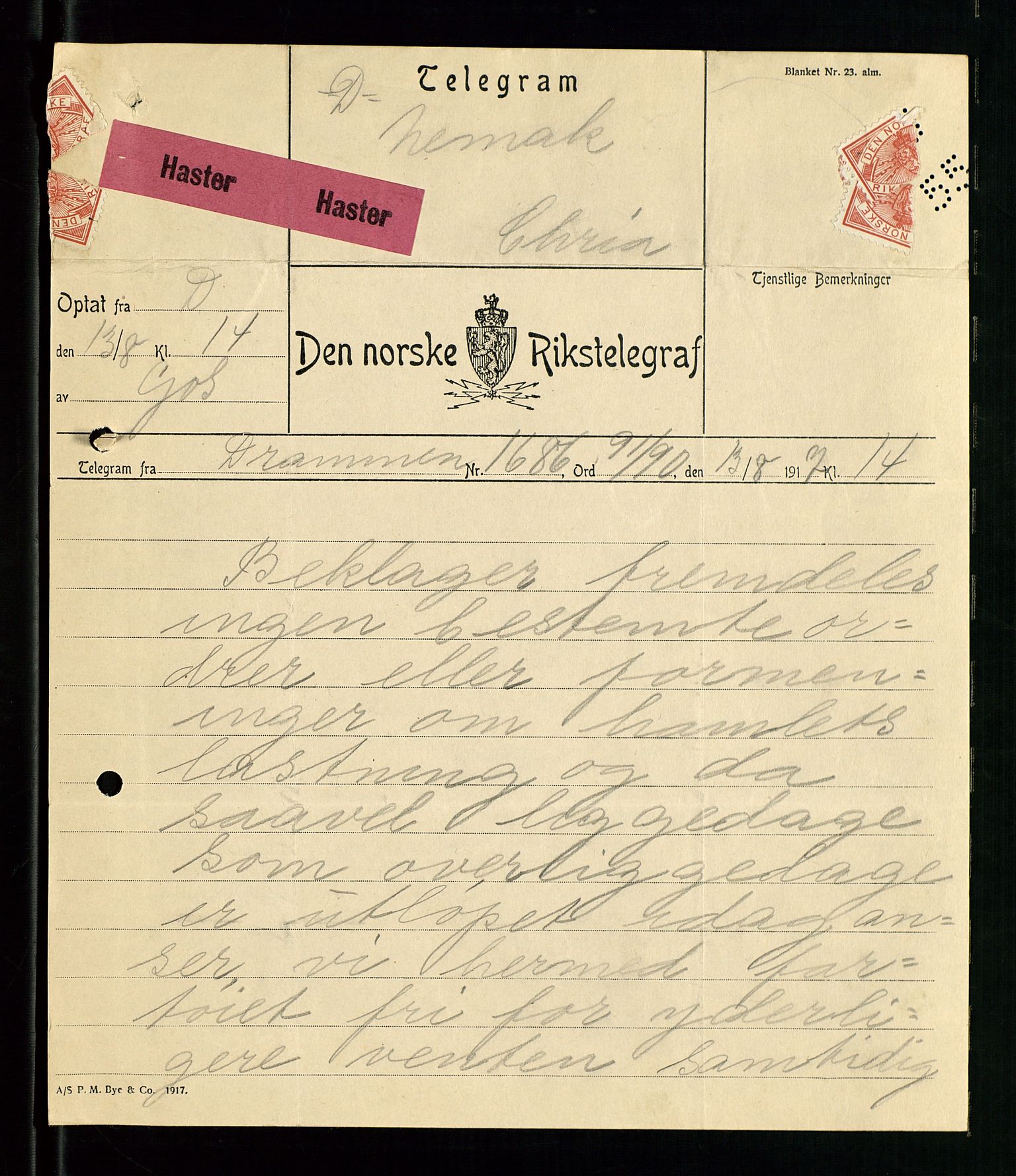 Pa 1521 - A/S Norske Shell, AV/SAST-A-101915/E/Ea/Eaa/L0001: Sjefskorrespondanse, 1917, s. 644