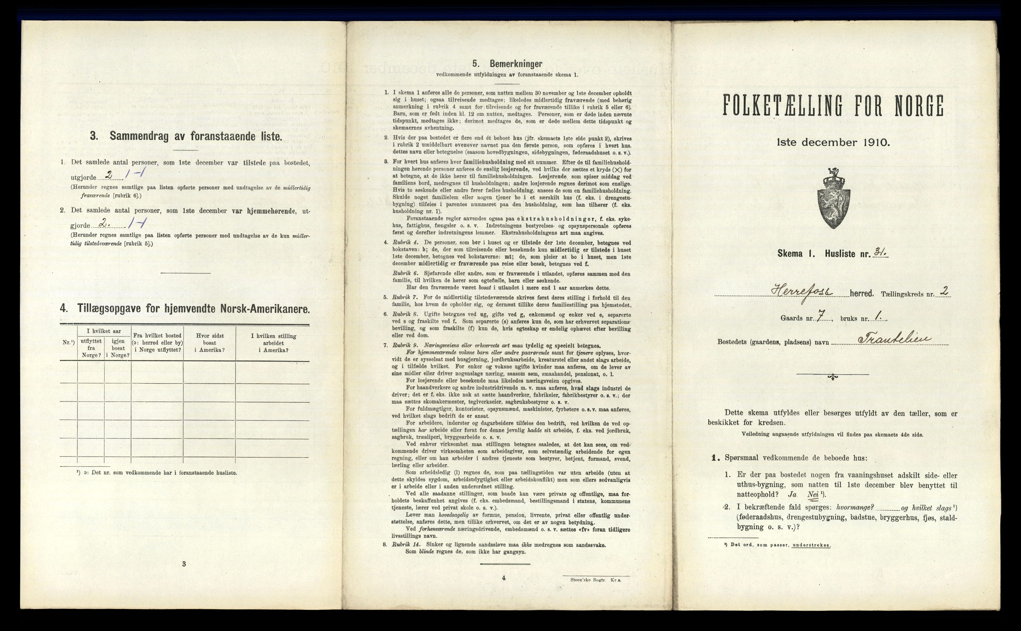 RA, Folketelling 1910 for 0933 Herefoss herred, 1910, s. 131