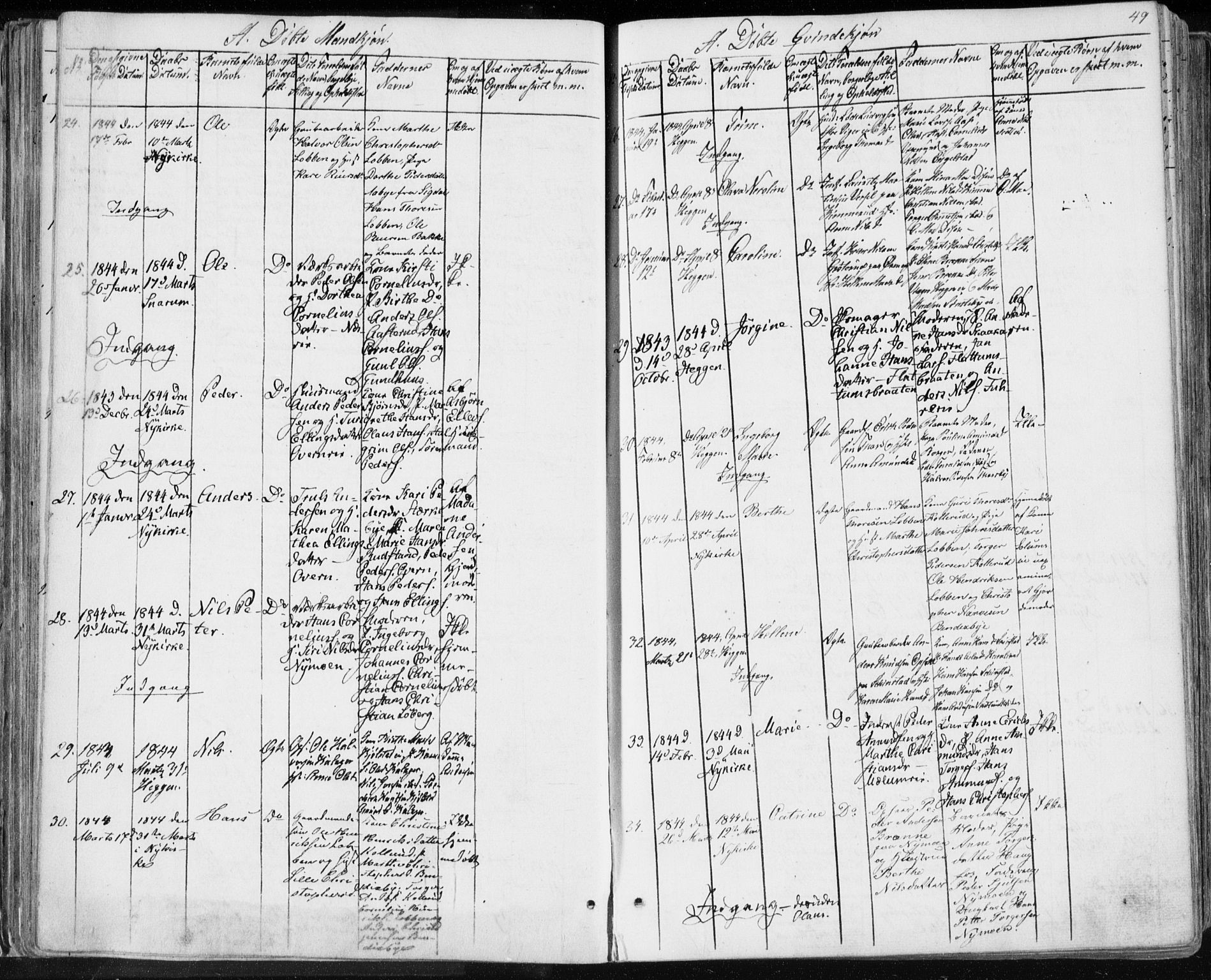 Modum kirkebøker, AV/SAKO-A-234/F/Fa/L0007: Ministerialbok nr. 7, 1841-1850, s. 49