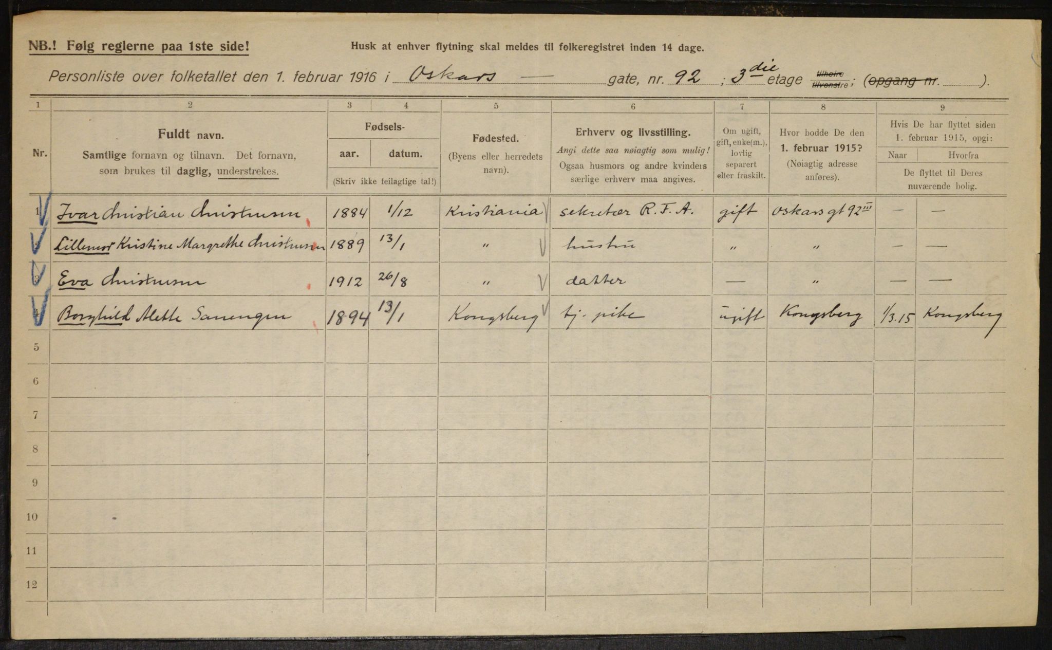 OBA, Kommunal folketelling 1.2.1916 for Kristiania, 1916, s. 78859