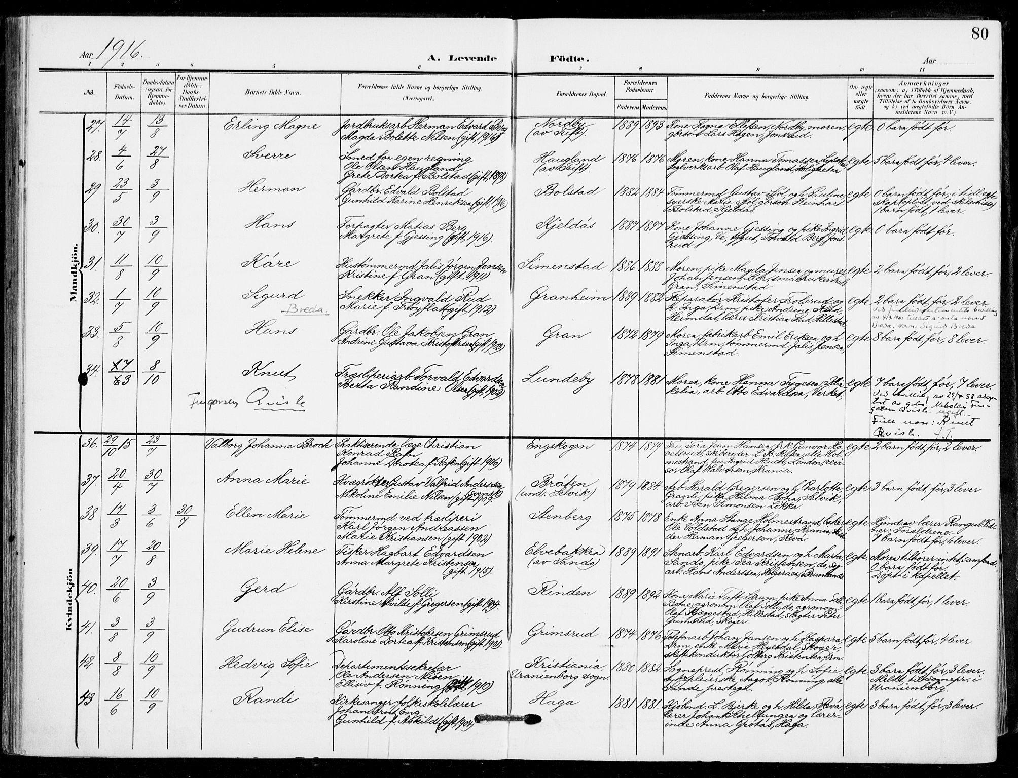 Sande Kirkebøker, AV/SAKO-A-53/F/Fa/L0008: Ministerialbok nr. 8, 1904-1921, s. 80