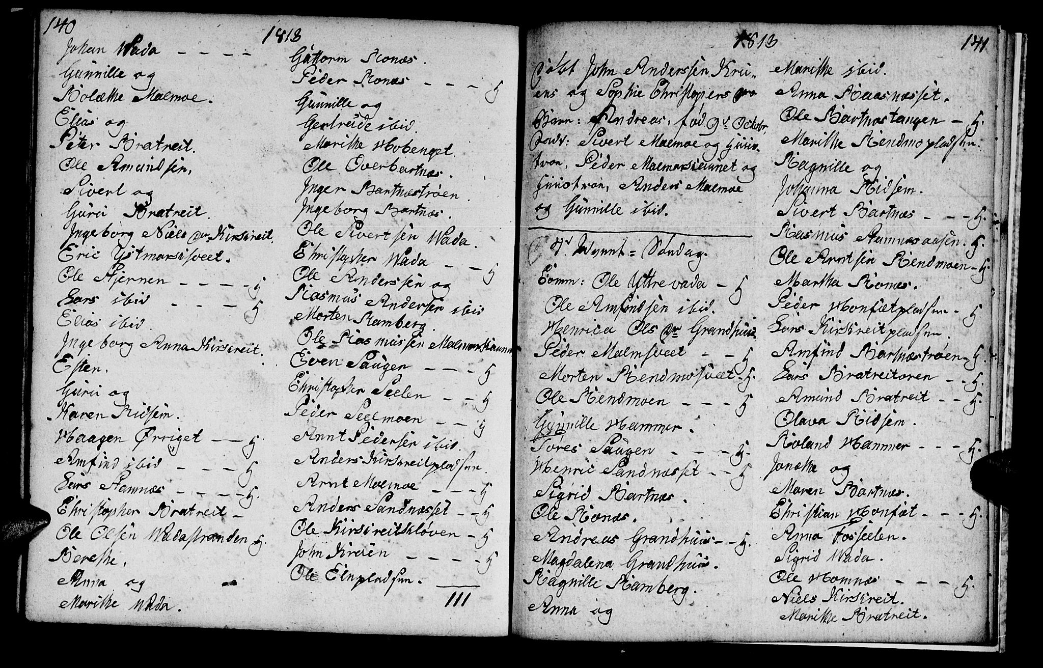 Ministerialprotokoller, klokkerbøker og fødselsregistre - Nord-Trøndelag, SAT/A-1458/745/L0432: Klokkerbok nr. 745C01, 1802-1814, s. 140-141