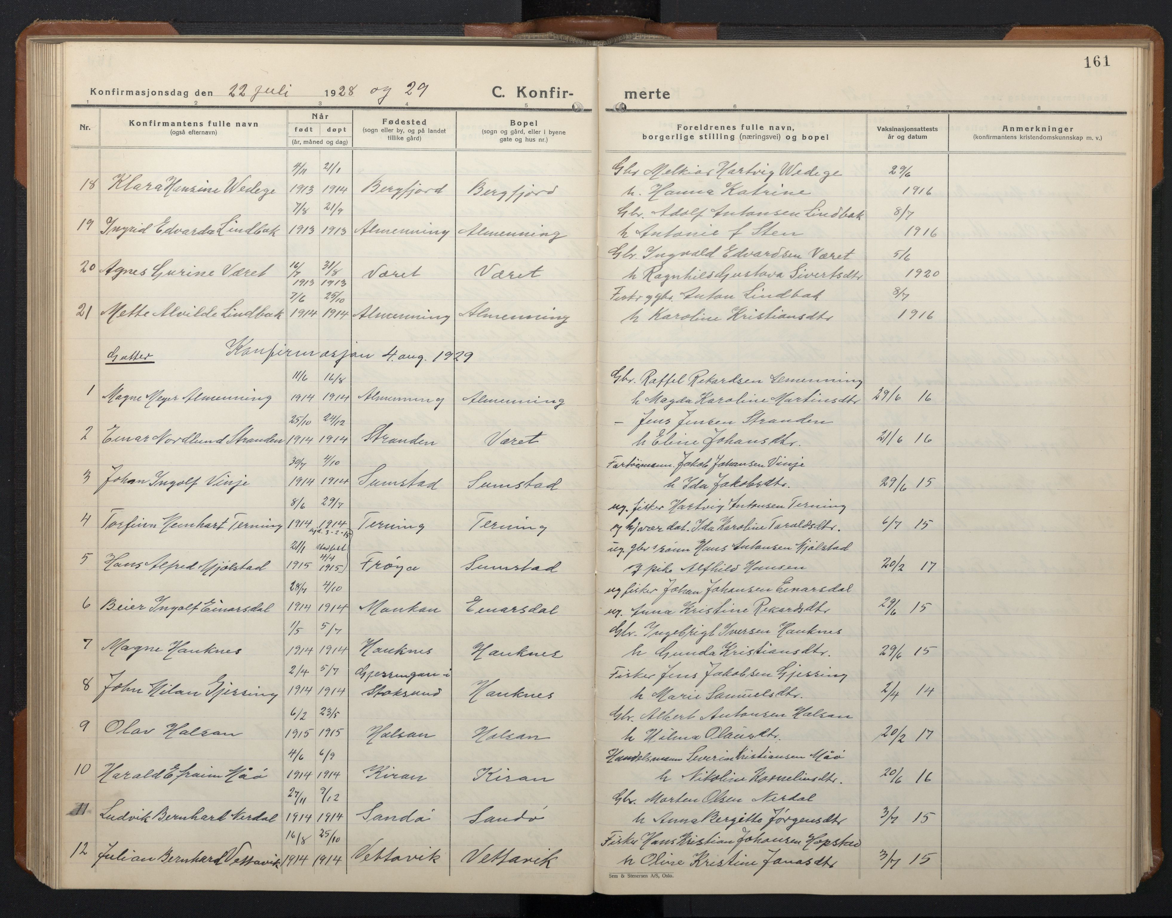 Ministerialprotokoller, klokkerbøker og fødselsregistre - Sør-Trøndelag, SAT/A-1456/657/L0718: Klokkerbok nr. 657C05, 1923-1948, s. 161