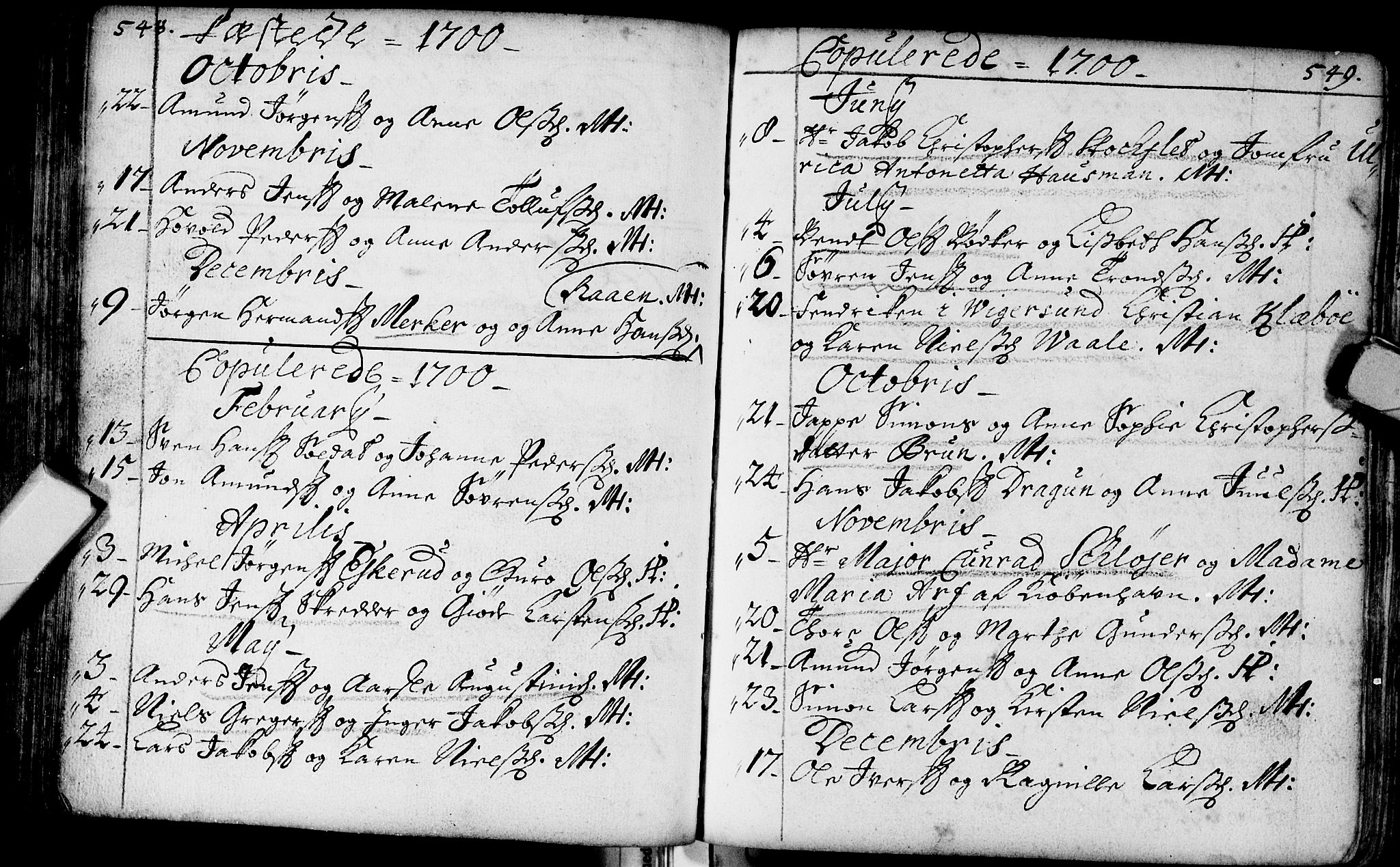 Bragernes kirkebøker, AV/SAKO-A-6/F/Fa/L0002: Ministerialbok nr. I 2, 1680-1705, s. 548-549