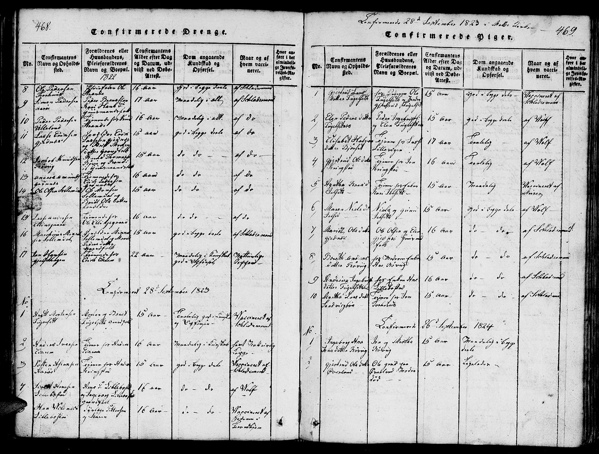 Ministerialprotokoller, klokkerbøker og fødselsregistre - Møre og Romsdal, SAT/A-1454/555/L0665: Klokkerbok nr. 555C01, 1818-1868, s. 468-469