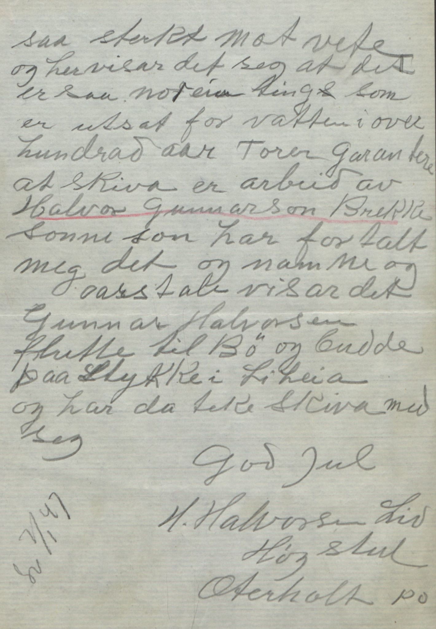 Rikard Berge, TEMU/TGM-A-1003/F/L0018/0056: 600-656 / 655 Brev, kataloger og andre papir til Rikard Berge. Konvolutten merka: Postpapir8, 1910-1950