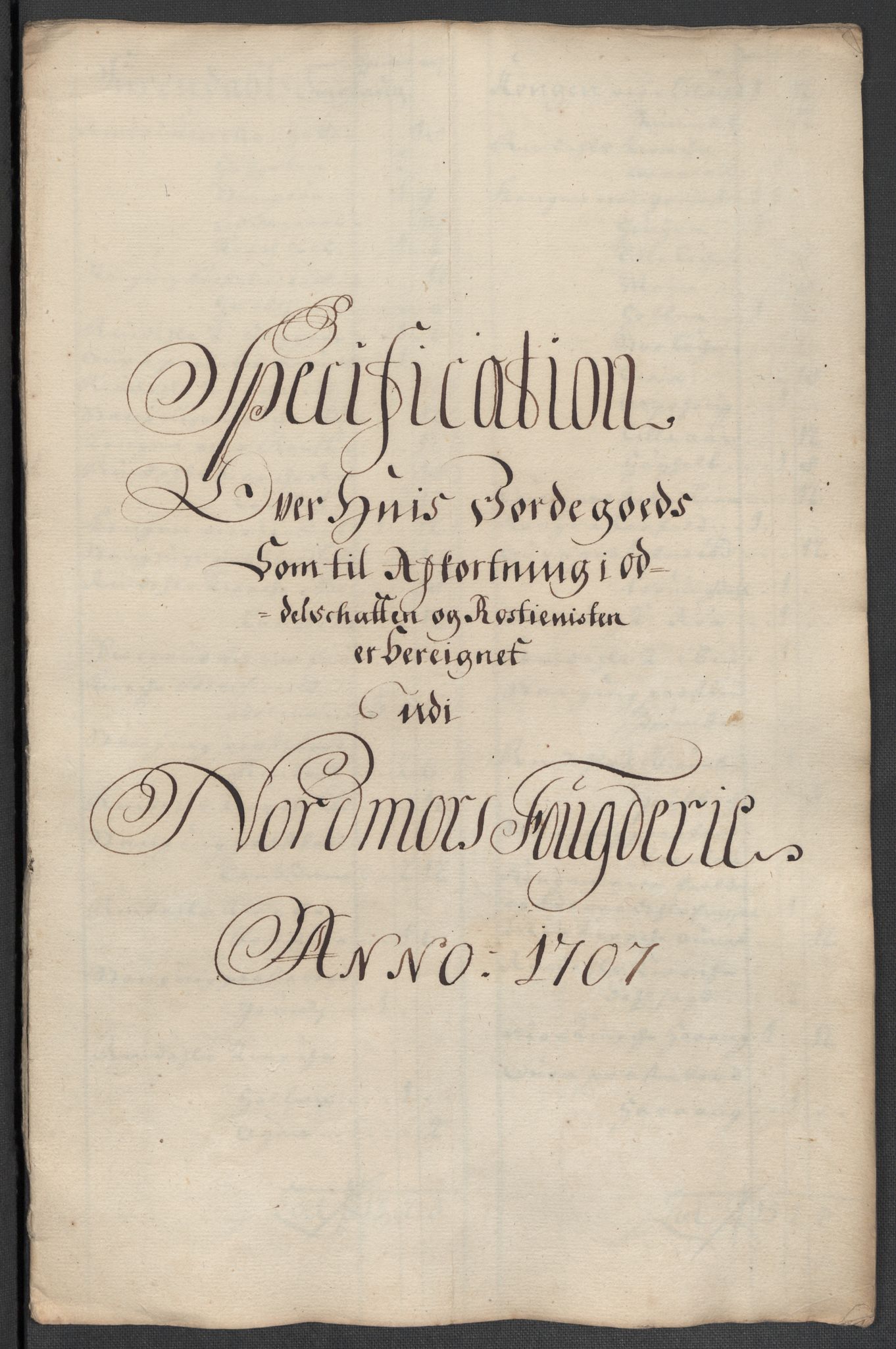 Rentekammeret inntil 1814, Reviderte regnskaper, Fogderegnskap, RA/EA-4092/R56/L3742: Fogderegnskap Nordmøre, 1706-1707, s. 287
