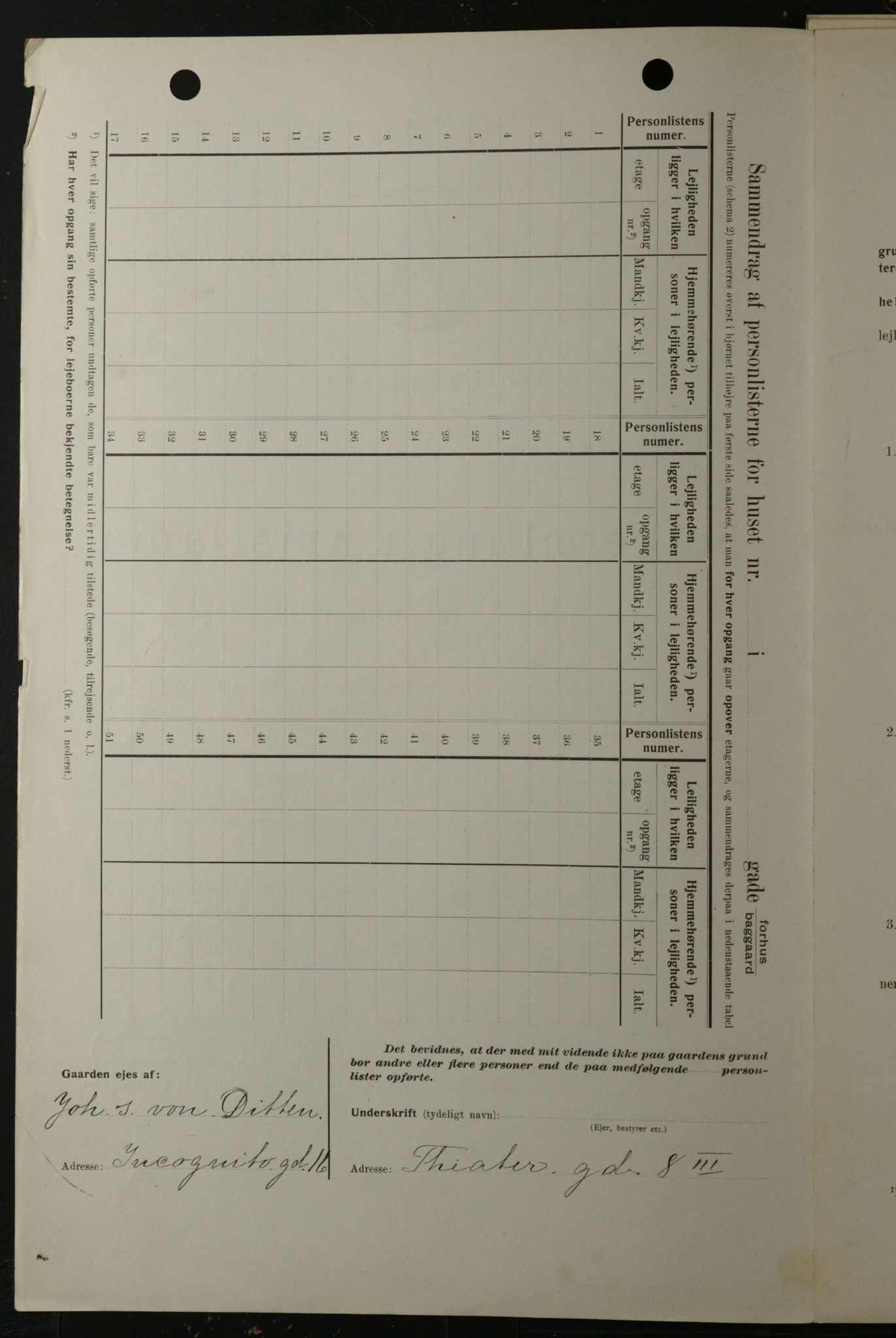 OBA, Kommunal folketelling 1.2.1908 for Kristiania kjøpstad, 1908, s. 1580