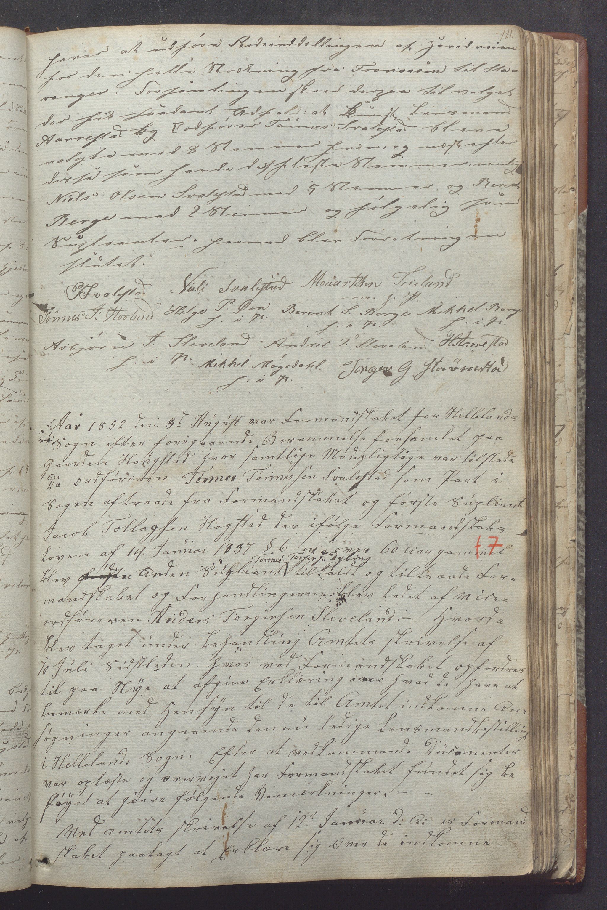 Helleland kommune - Formannskapet, IKAR/K-100479/A/L0001: Møtebok, 1837-1866, s. 121a