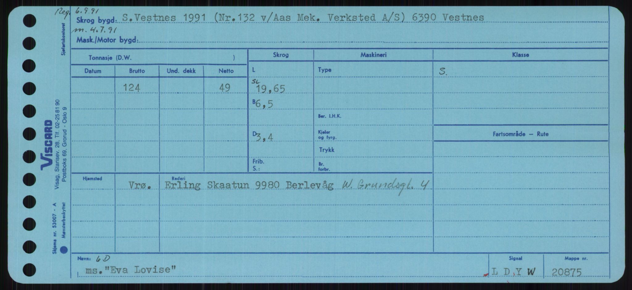 Sjøfartsdirektoratet med forløpere, Skipsmålingen, RA/S-1627/H/Ha/L0002/0001: Fartøy, Eik-Hill / Fartøy, Eik-F, s. 247