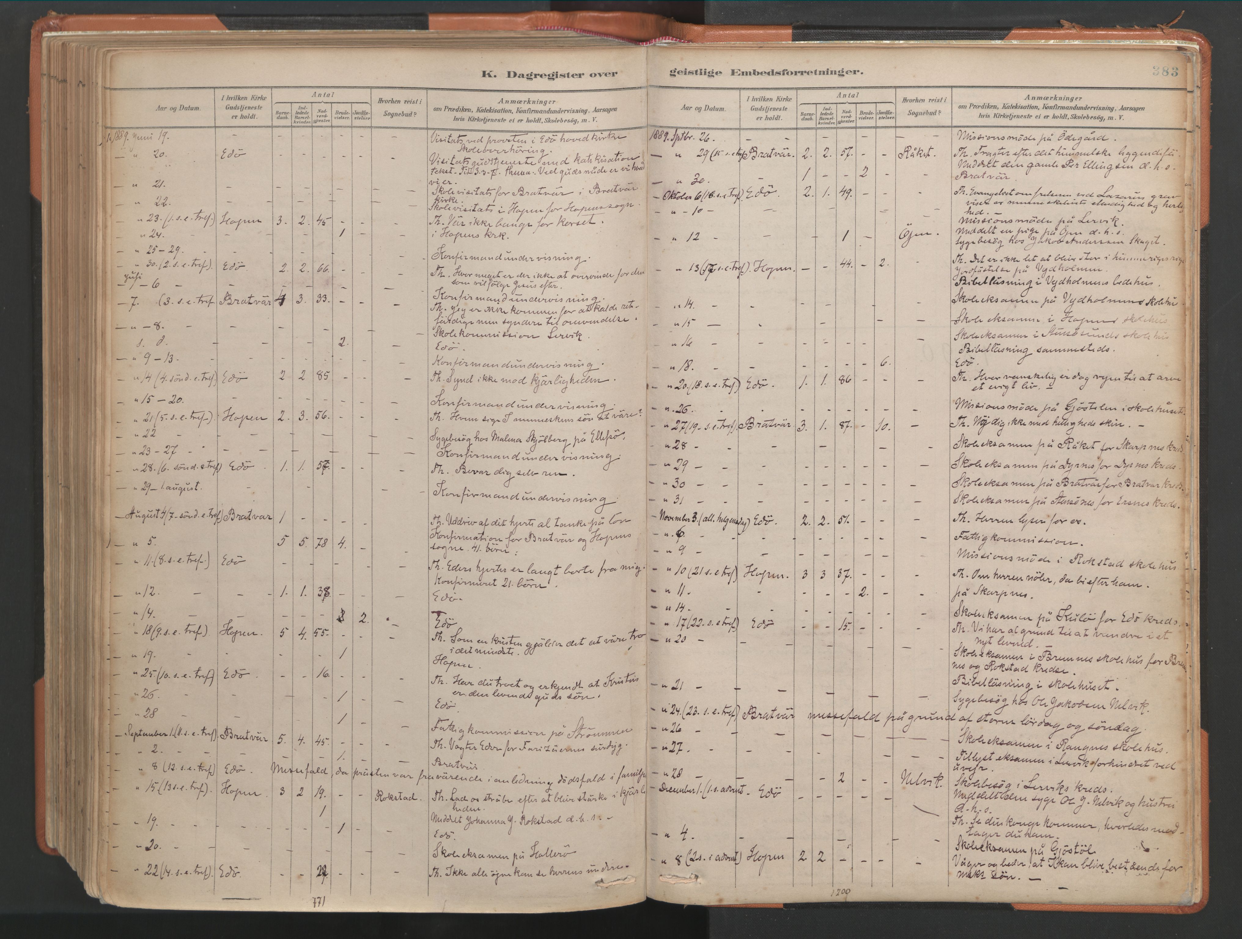 Ministerialprotokoller, klokkerbøker og fødselsregistre - Møre og Romsdal, AV/SAT-A-1454/581/L0941: Ministerialbok nr. 581A09, 1880-1919, s. 383