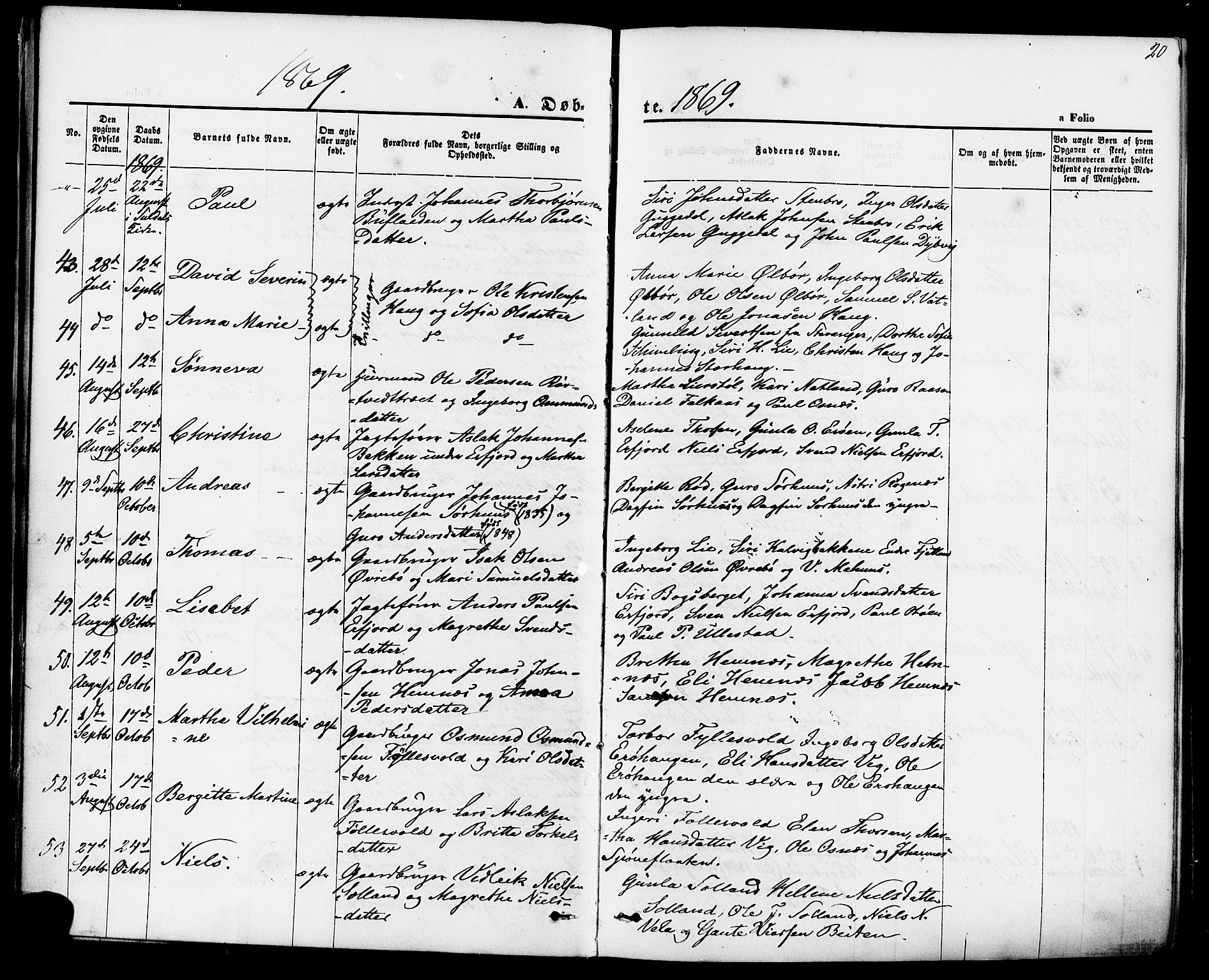 Jelsa sokneprestkontor, AV/SAST-A-101842/01/IV: Ministerialbok nr. A 8, 1867-1883, s. 20