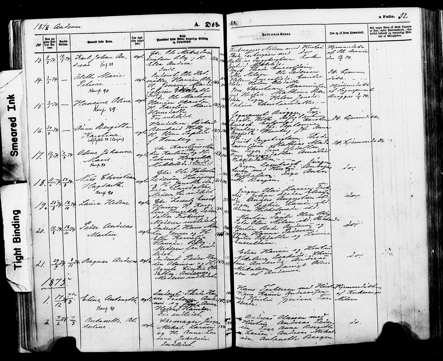 Ministerialprotokoller, klokkerbøker og fødselsregistre - Nordland, AV/SAT-A-1459/897/L1398: Ministerialbok nr. 897A05 /2, 1867-1880, s. 52