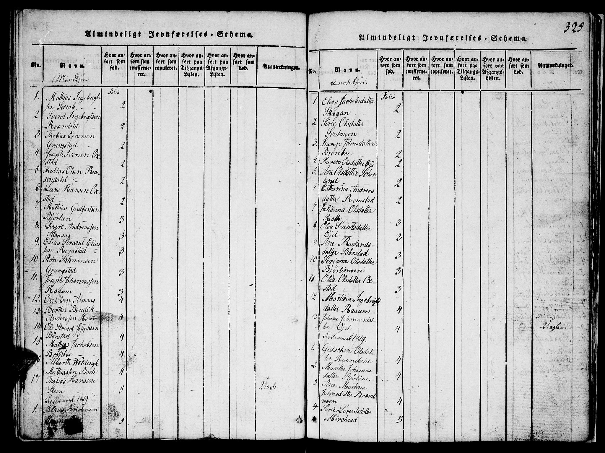 Ministerialprotokoller, klokkerbøker og fødselsregistre - Nord-Trøndelag, SAT/A-1458/765/L0562: Klokkerbok nr. 765C01, 1817-1851, s. 325