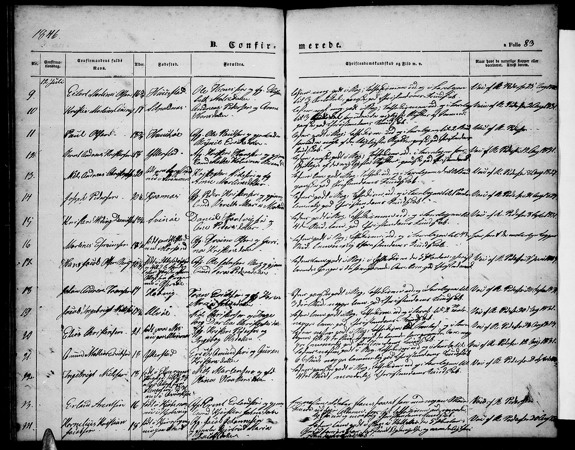 Ministerialprotokoller, klokkerbøker og fødselsregistre - Nordland, AV/SAT-A-1459/872/L1045: Klokkerbok nr. 872C01, 1840-1851, s. 83