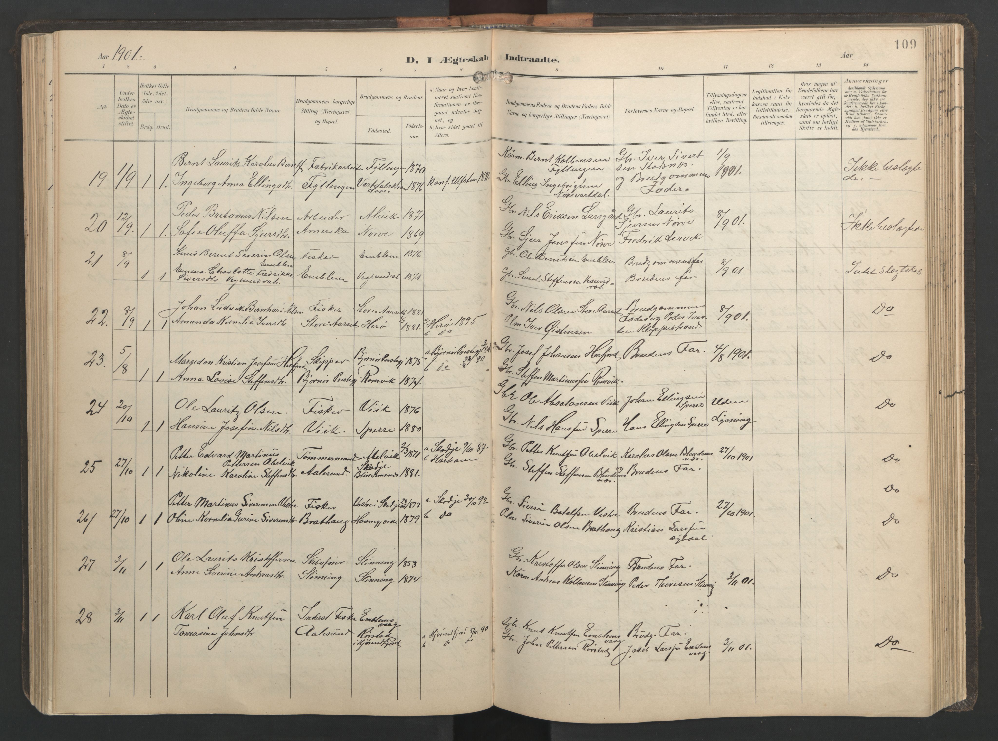 Ministerialprotokoller, klokkerbøker og fødselsregistre - Møre og Romsdal, AV/SAT-A-1454/528/L0433: Klokkerbok nr. 528C14, 1899-1922, s. 109