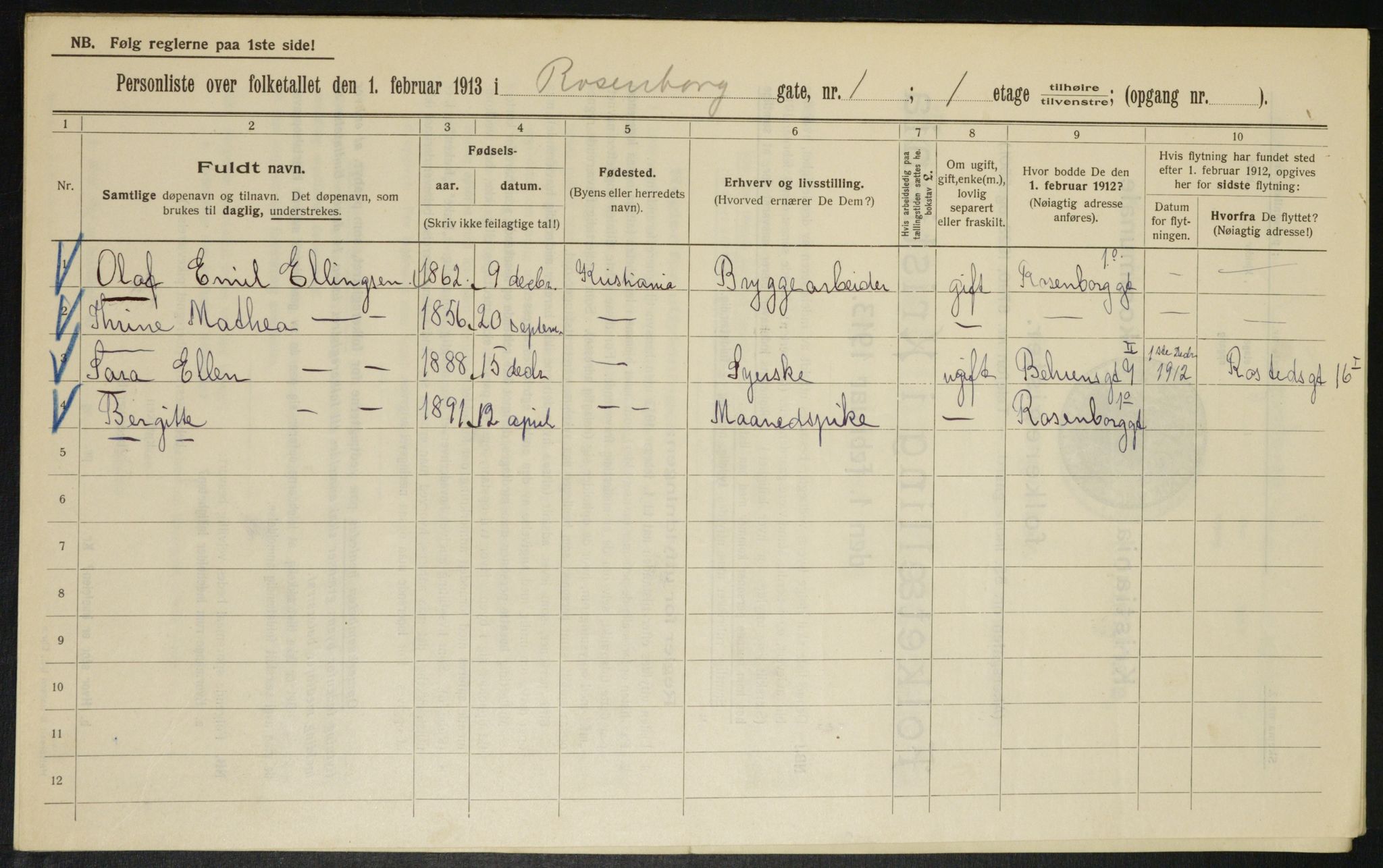 OBA, Kommunal folketelling 1.2.1913 for Kristiania, 1913, s. 83403