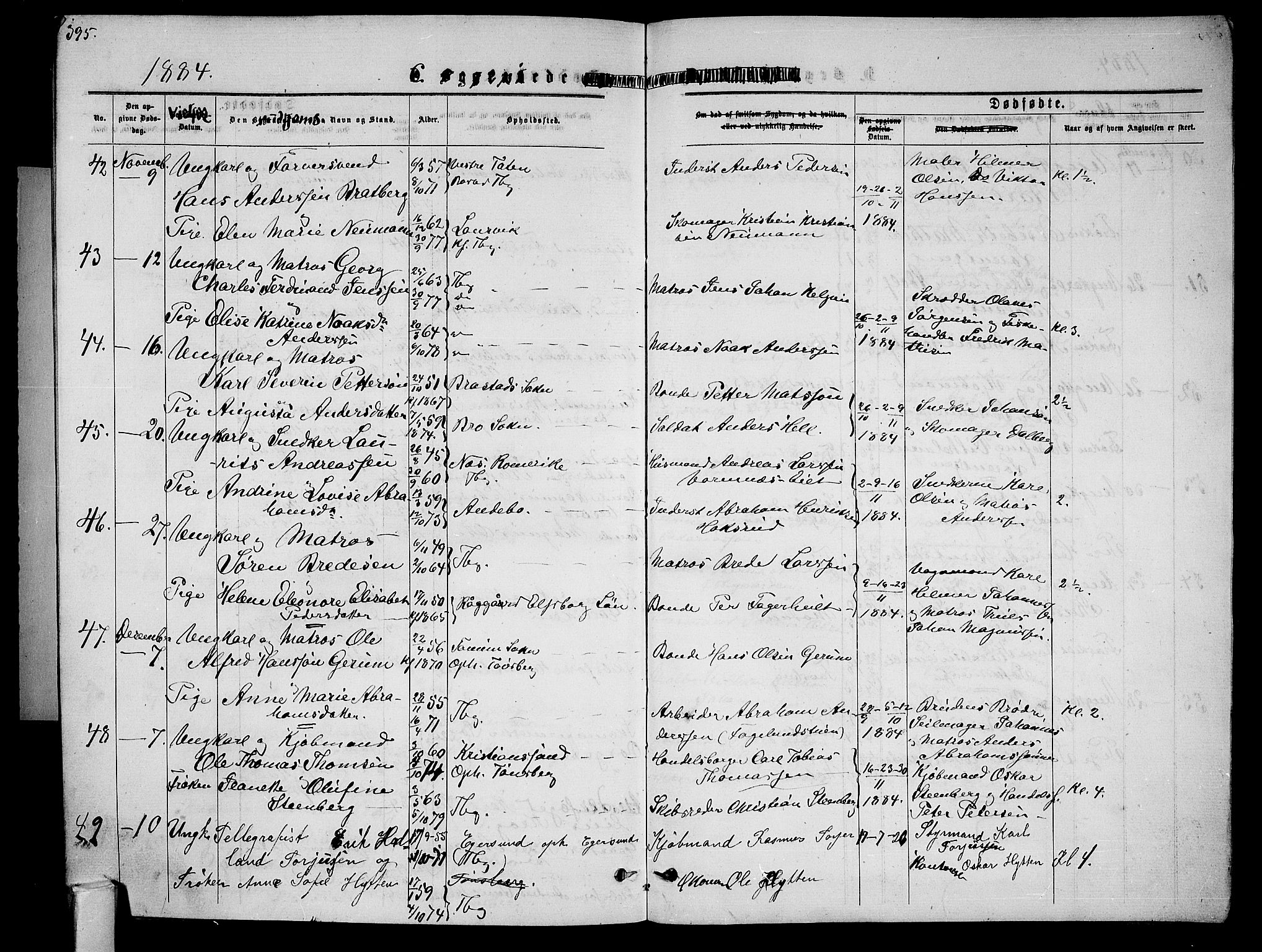 Tønsberg kirkebøker, AV/SAKO-A-330/G/Ga/L0005: Klokkerbok nr. 5, 1875-1885, s. 395